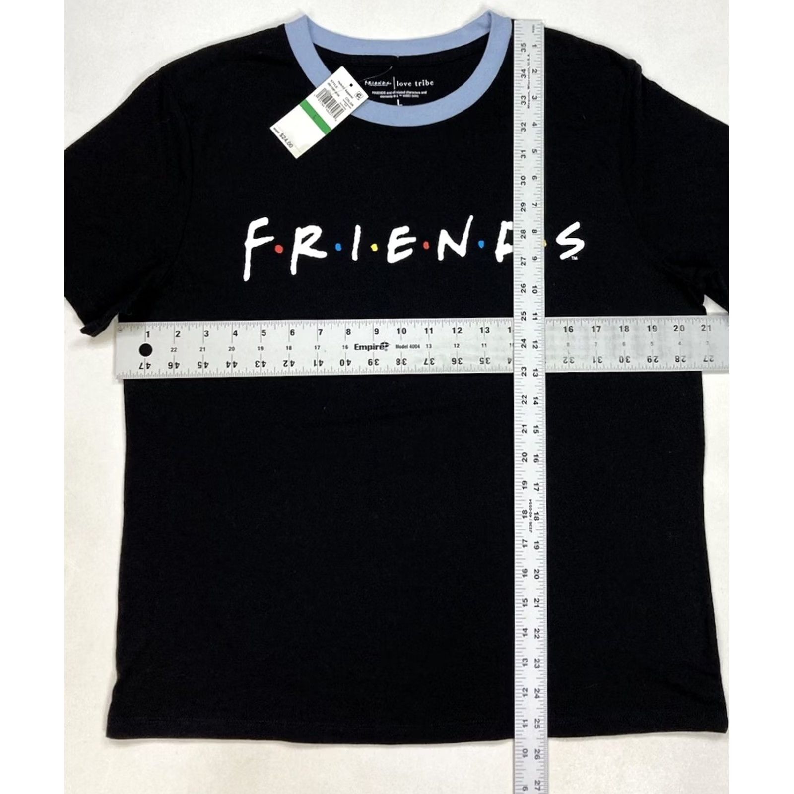 Logo 7 VINTAGE Friends TV Show Logo Graphic T-shirt Women Large Black Short Sleeve Size L / US 10 / IT 46 - 5 Thumbnail