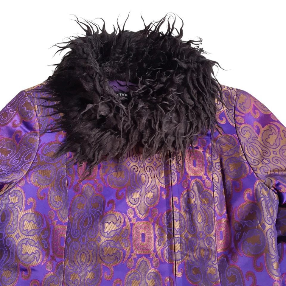 Vivienne Tam 90s Vintage Vivienne Tam Jacquard Purple Blue Jacket Size XS / US 0-2 / IT 36-38 - 4 Thumbnail