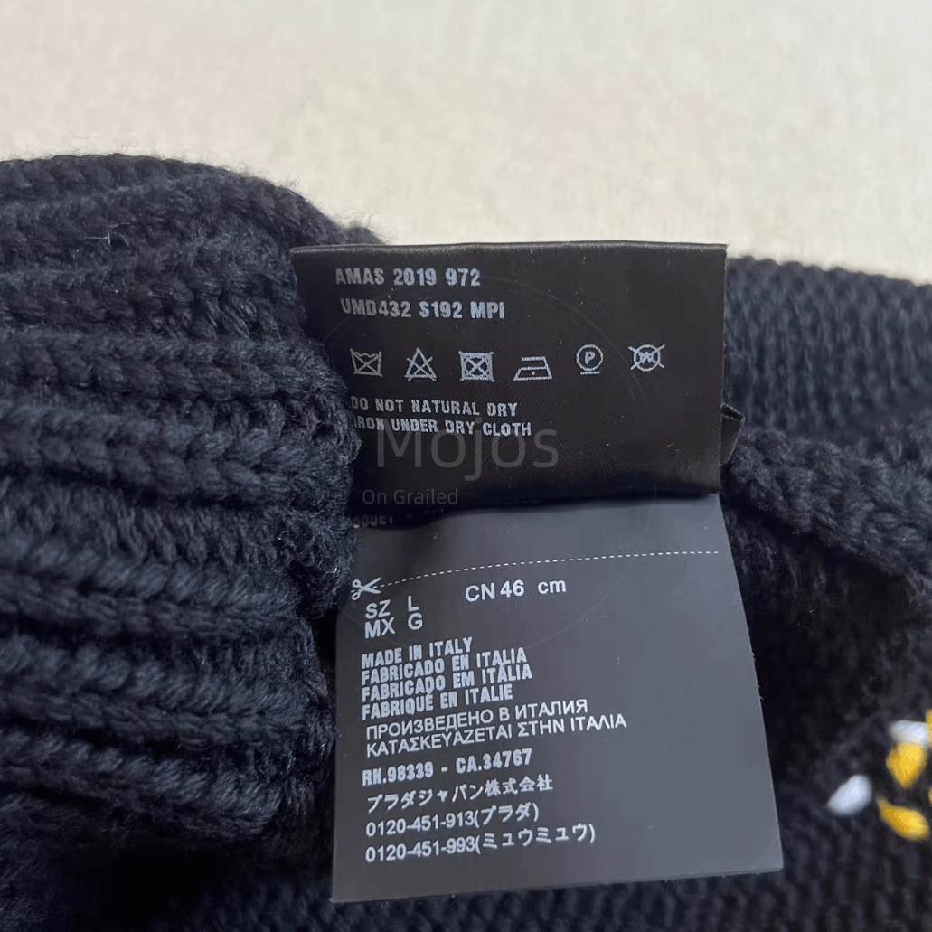 Prada Sz L Prada Pattern Stitch Knitwear Hat Size ONE SIZE - 6 Thumbnail