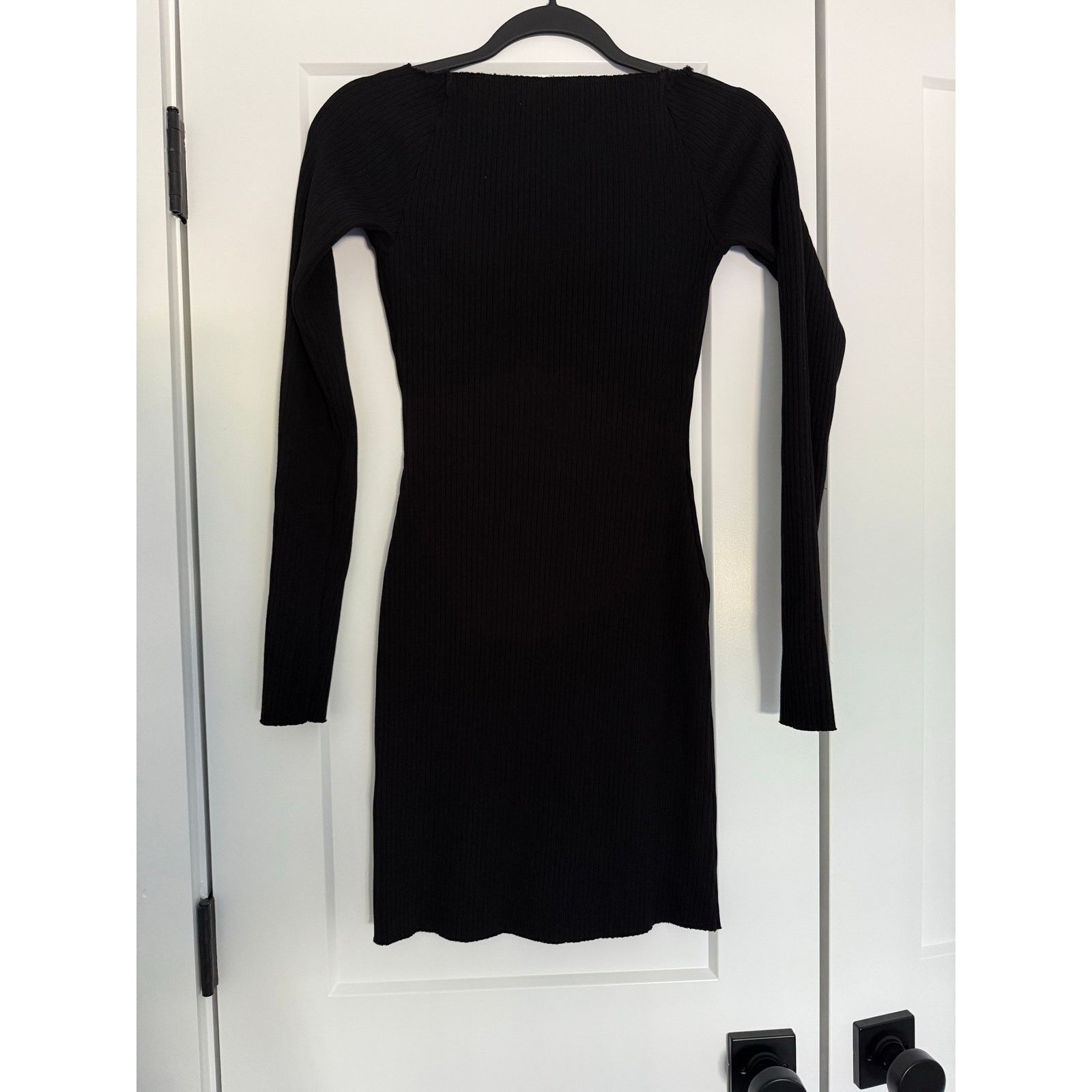 COTTONCITIZEN $185 New Cotton Citizen Ribbed Boatneck Mini Dress Black S Size S / US 4 / IT 40 - 3 Thumbnail
