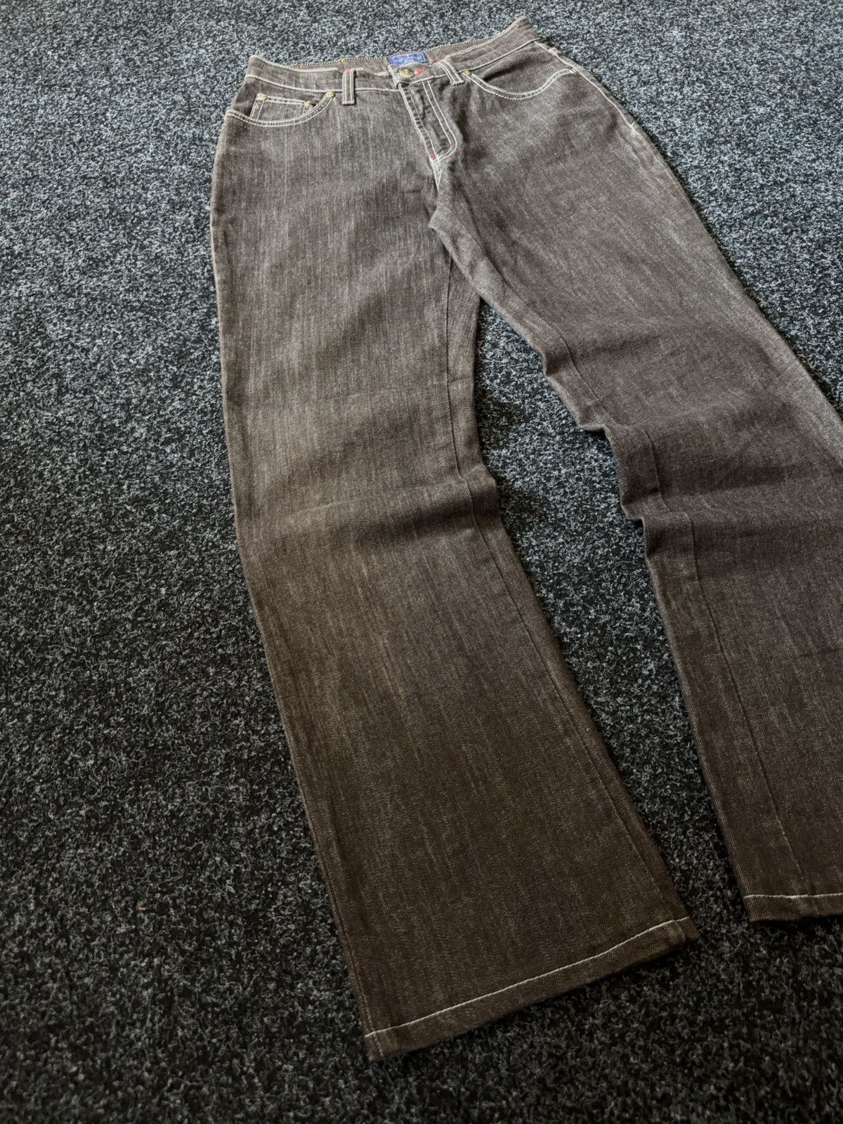 Trussardi Vintage 90s Retro Trussardi Jeans Brown Denim Bootcut Pants Size 27" / US 4 / IT 40 - 2 Thumbnail