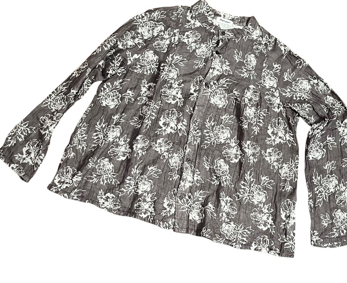 Issey Miyake Issey miyake plantation roses printed collarless shirt Size US M / EU 48-50 / 2 - 2 Thumbnail