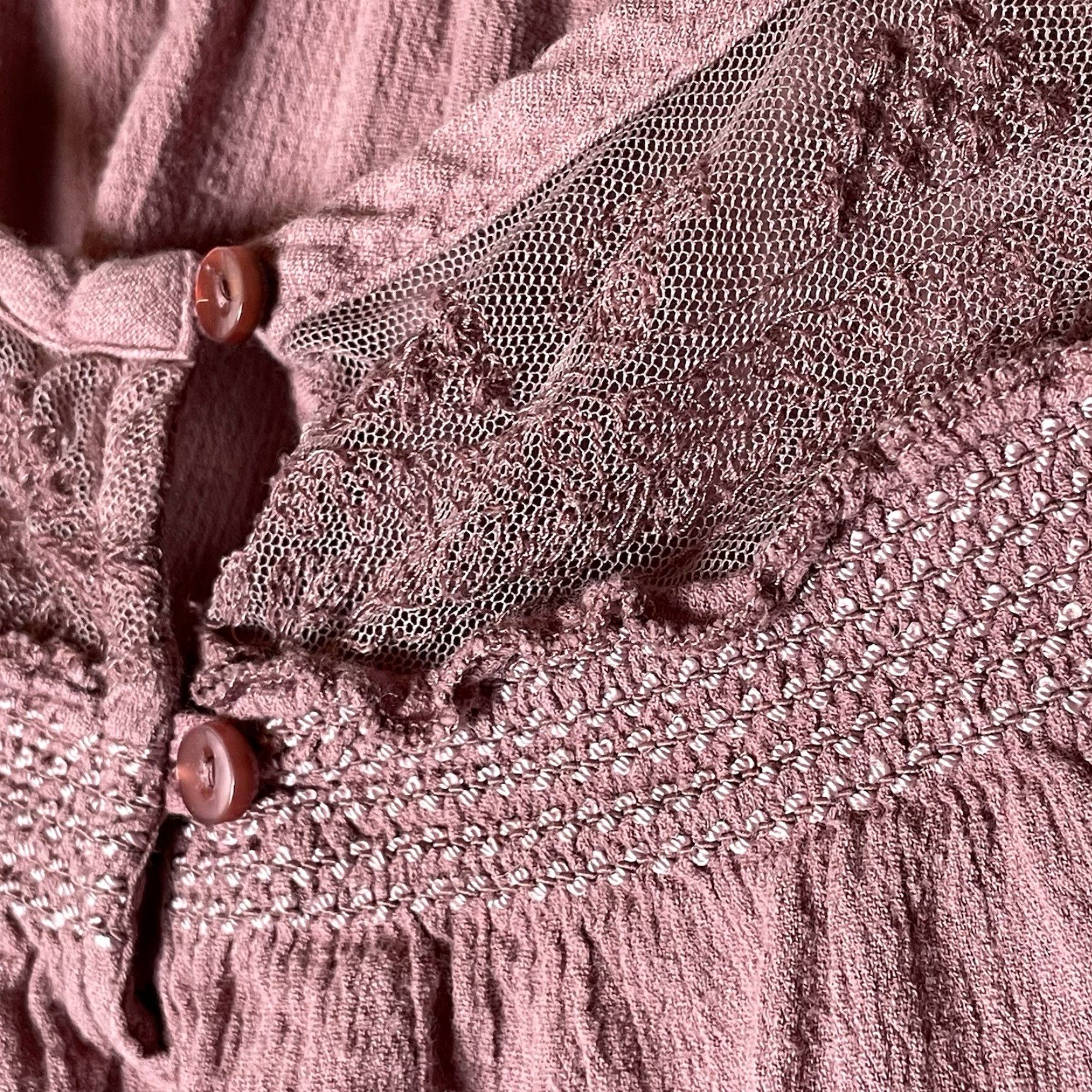 Pinko Solitaire Blouse Womens XXL Pink Embroidered Crochet Peasant Bohemian Flutter Sleeve V-Neck Rayon Regular 2XL Lace Margarine? Size XXL / US 16-18 / IT 52-54 - 3 Thumbnail