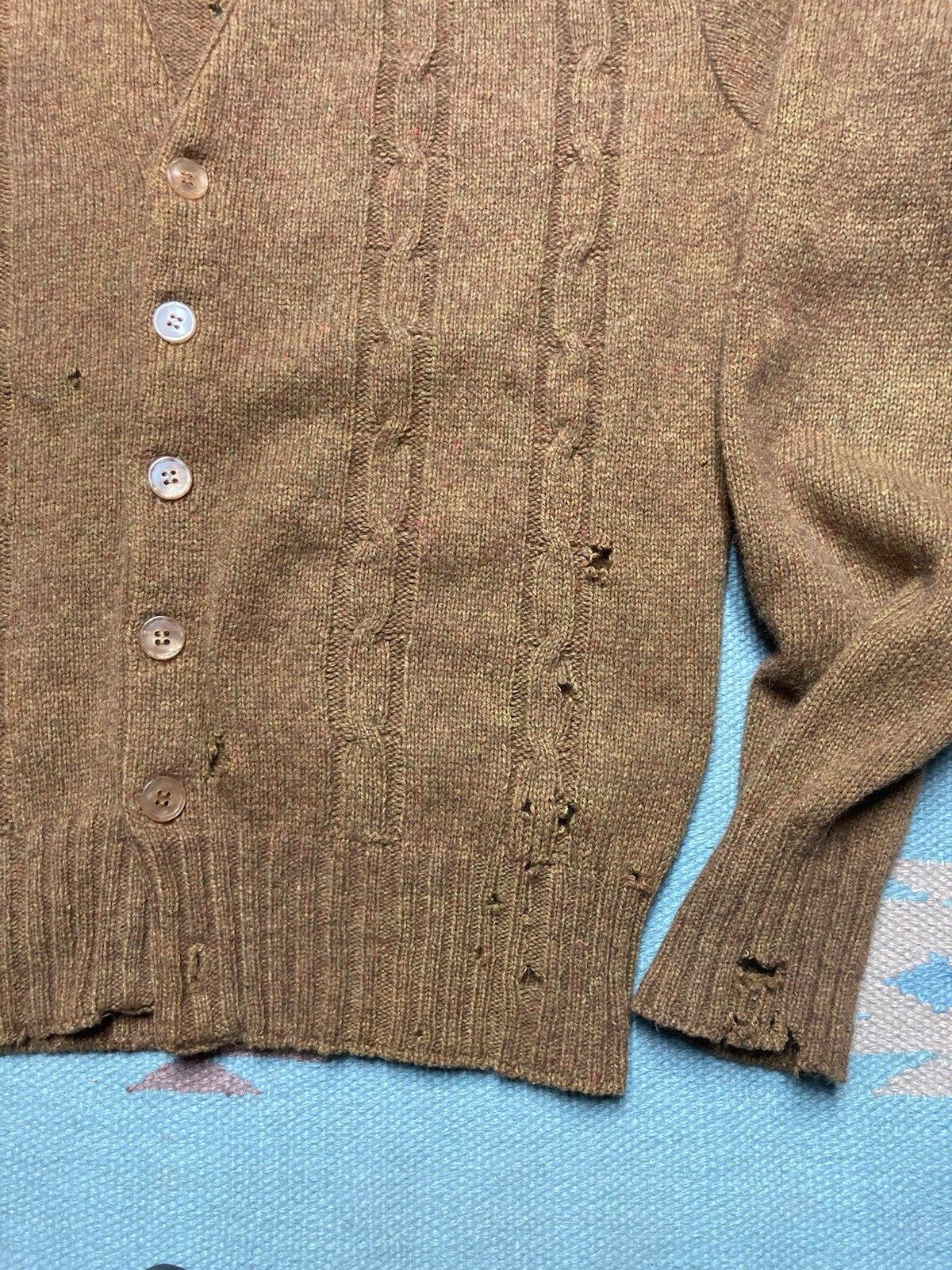Vintage 50s cardigan sweater wool blend distres grunge Kurt Cobain M Size US M / EU 48-50 / 2 - 3 Thumbnail