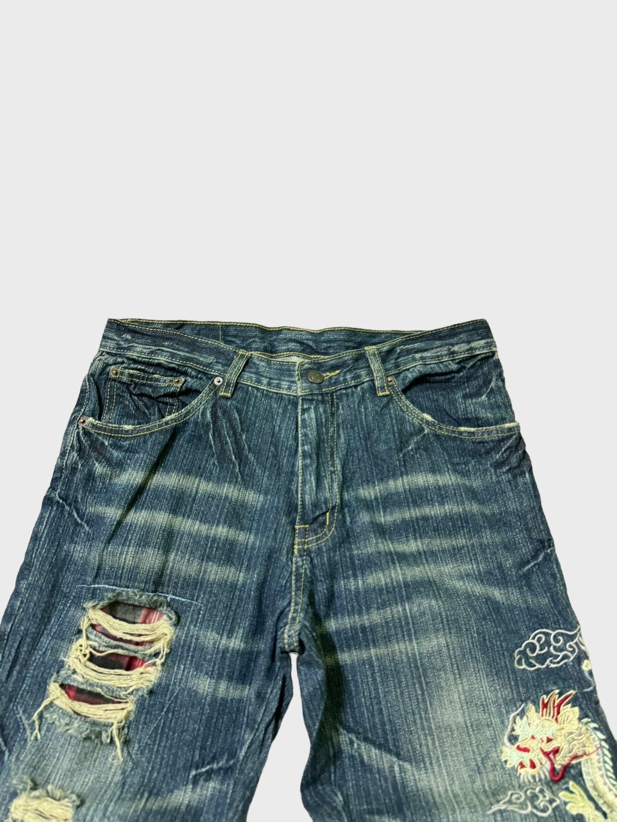 Vintage VINTAGE JAPANESE TRADITION SOLBERRY DRAGON EMBROIDERED DENIM Size US 30 / EU 46 - 3 Thumbnail