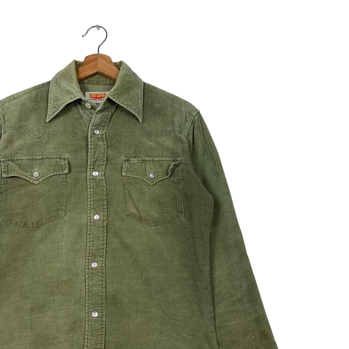 Big John 80’s BIG JOHN Green Corduroy Work Shirt Button Up #2184-C97 Size US M / EU 48-50 / 2 - 5 Thumbnail