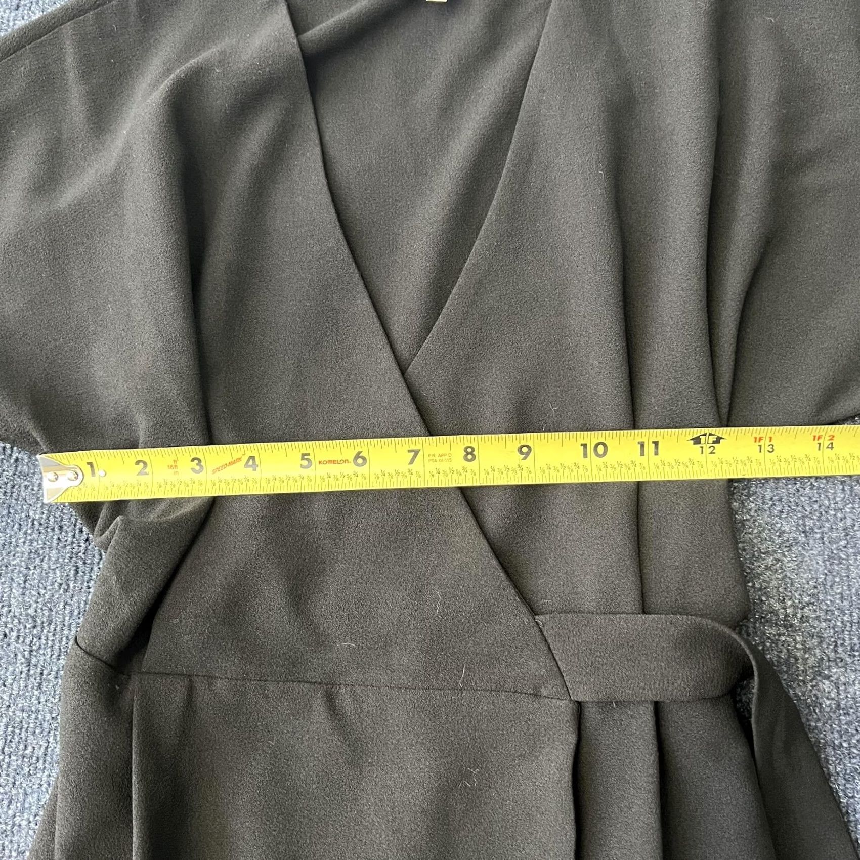 Vintage Charles Henry Dress Womens XS Black Wrap Surplice Short Sleeve Midi Belted Sash Size 26" / US 2 / IT 38 - 6 Thumbnail
