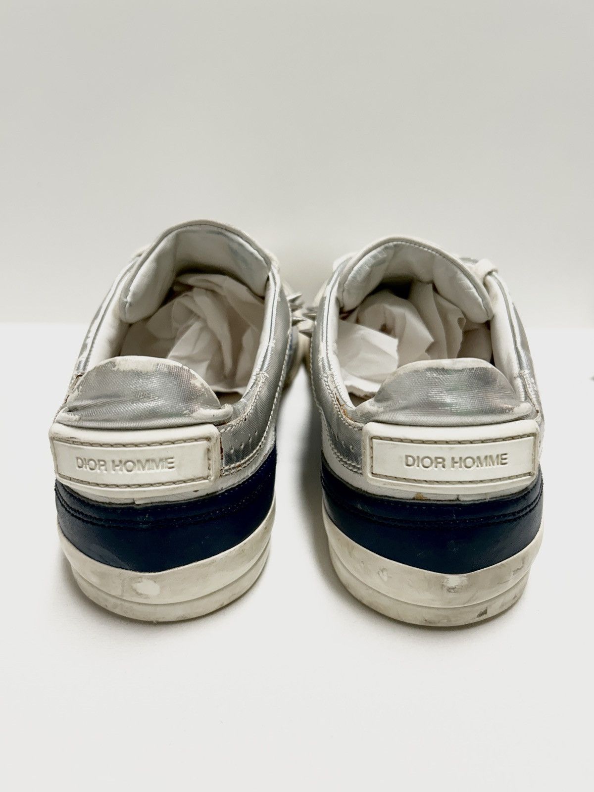 Dior SS2008 B22 Low Top Sneaker Silver/White/Blue Size US 8.5 / EU 41-42 - 5 Thumbnail