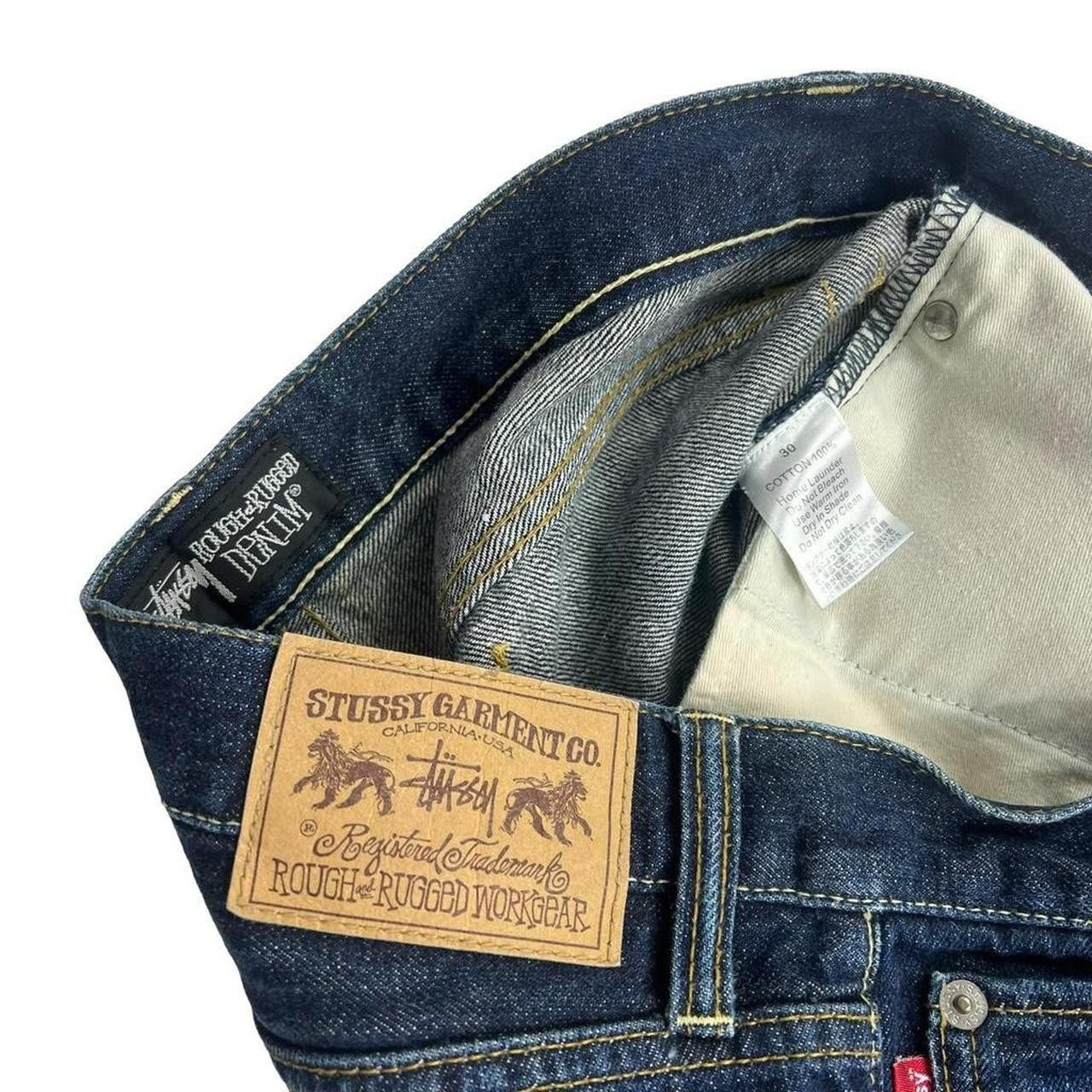 Stussy Vintage 2000s Yellow Stussy Spellout Jeans - Waist: 32” Size US 32 / EU 48 - 6 Thumbnail
