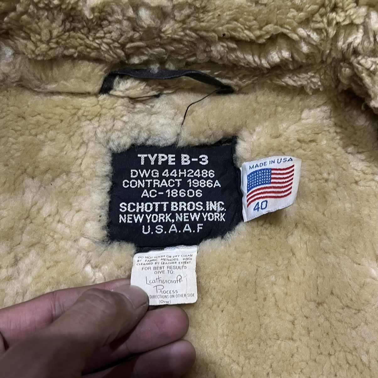 Schott × Vintage Vintage 90s schott bross inc b-3 usaf flight leather jacket Size US L / EU 52-54 / 3 - 9 Thumbnail