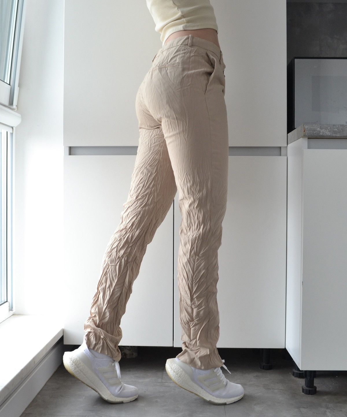 Acne Studios ACNE STUDIOS Pants Trousers Erle Froisse Crinkle Textured Size 26" / US 2 / IT 38 - 8 Thumbnail