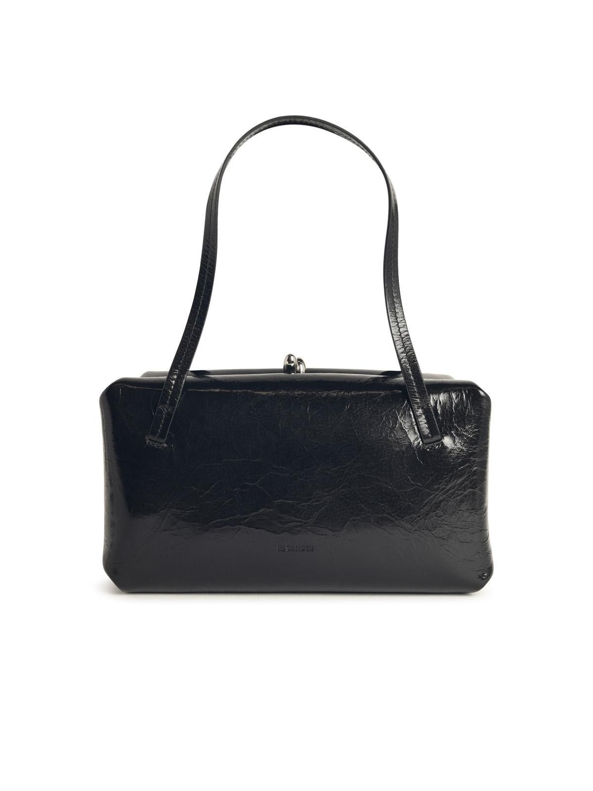 Jil Sander JIL SANDER Small 'Goji Pillow' Black Leather Bag