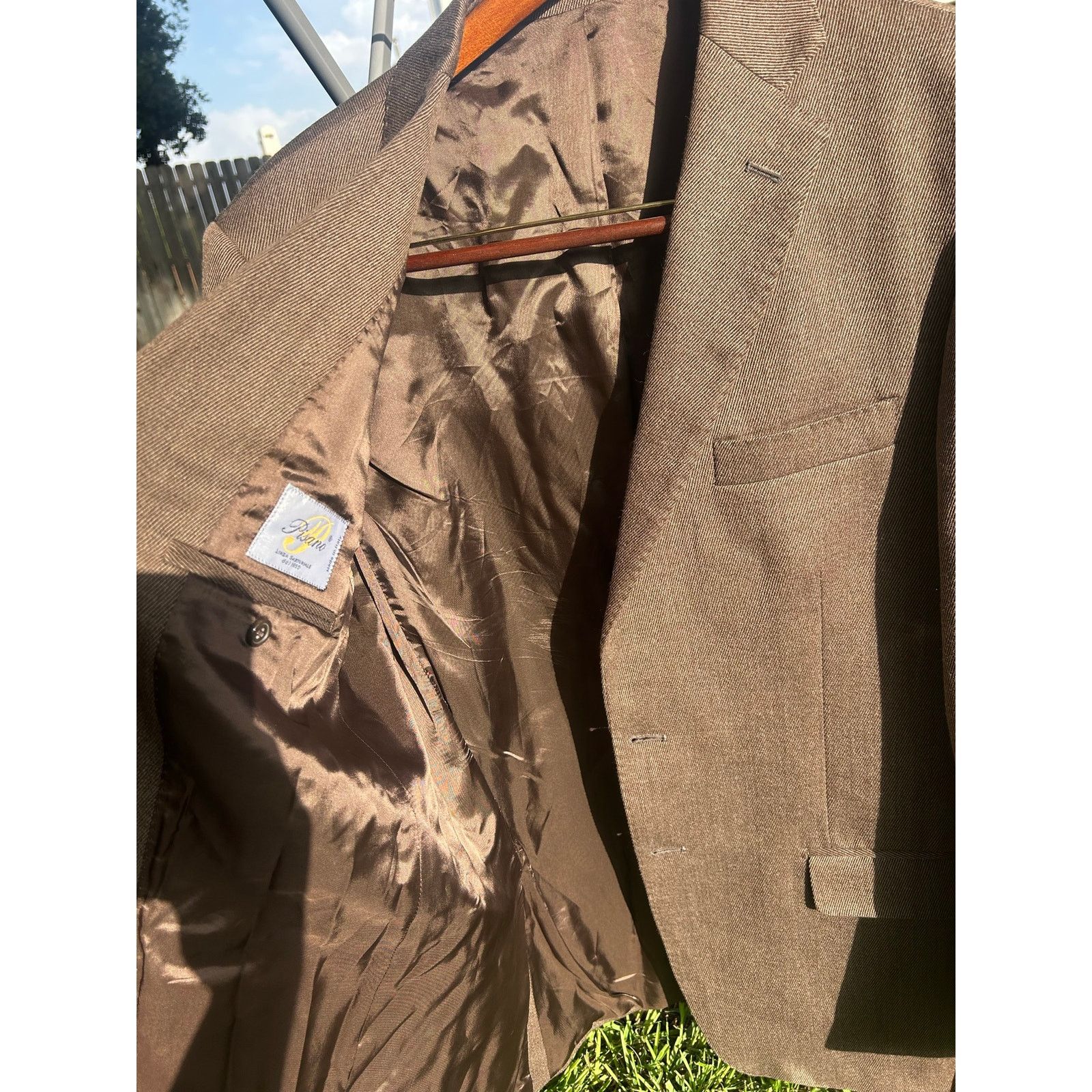 Other Pisano Linea Sartoriale Blazer Brown Zignone High Twist Size 44R - 10 Thumbnail