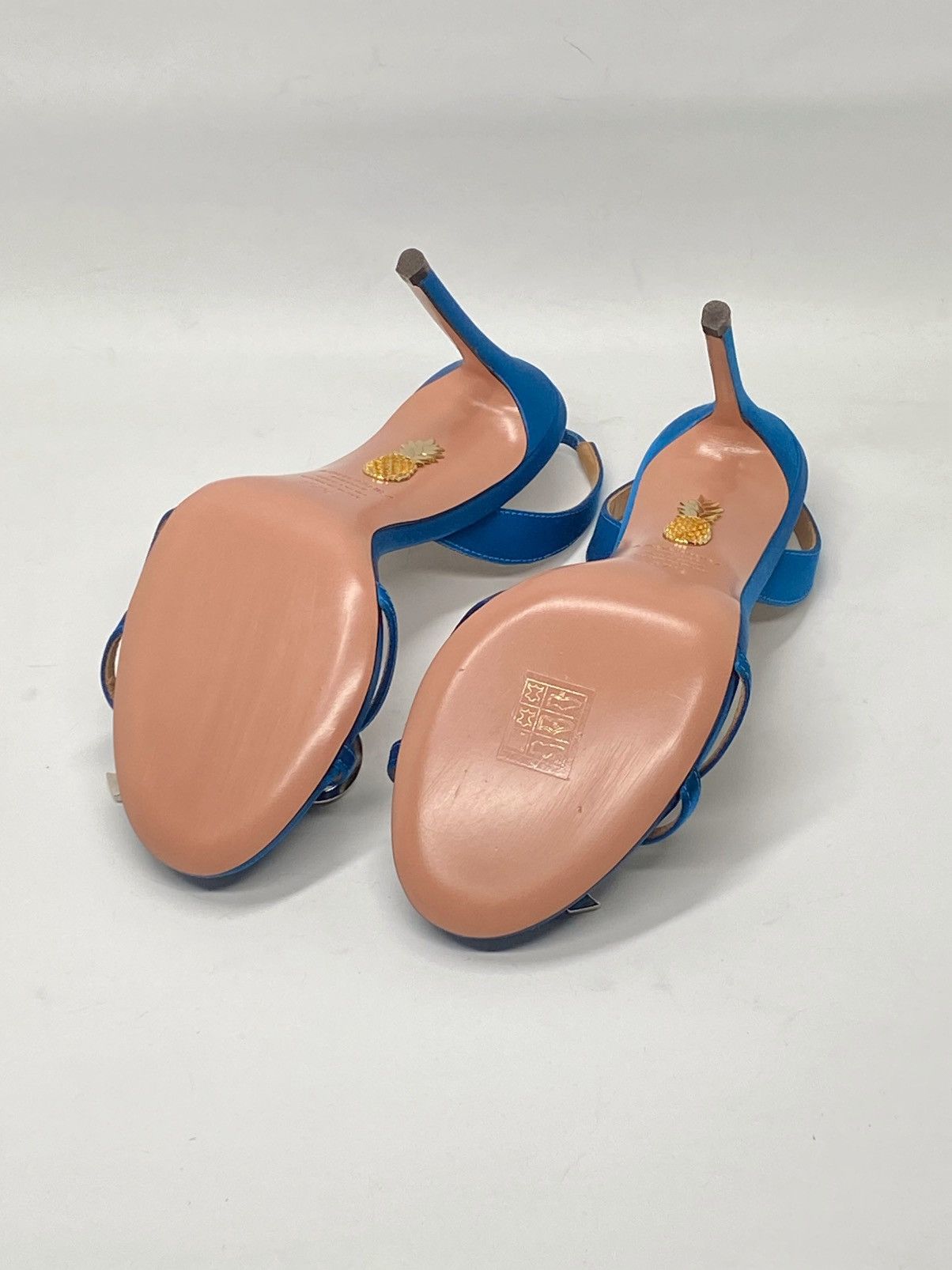 Aquazzura Aquazzura Babe Neon Satin Stiletto Sandals size 37.5 Size US 7.5 / IT 37.5 - 14 Thumbnail