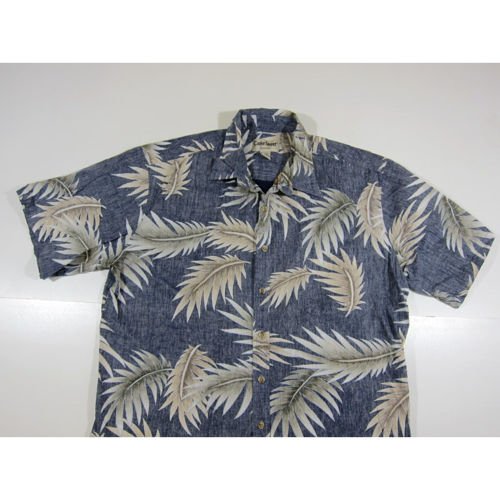 Vintage VINTAGE Cooke Street Shirt Button Down Hawaiian Floral Blue White 100% Cotton XL Men Size US XL / EU 56 / 4 - 5 Thumbnail