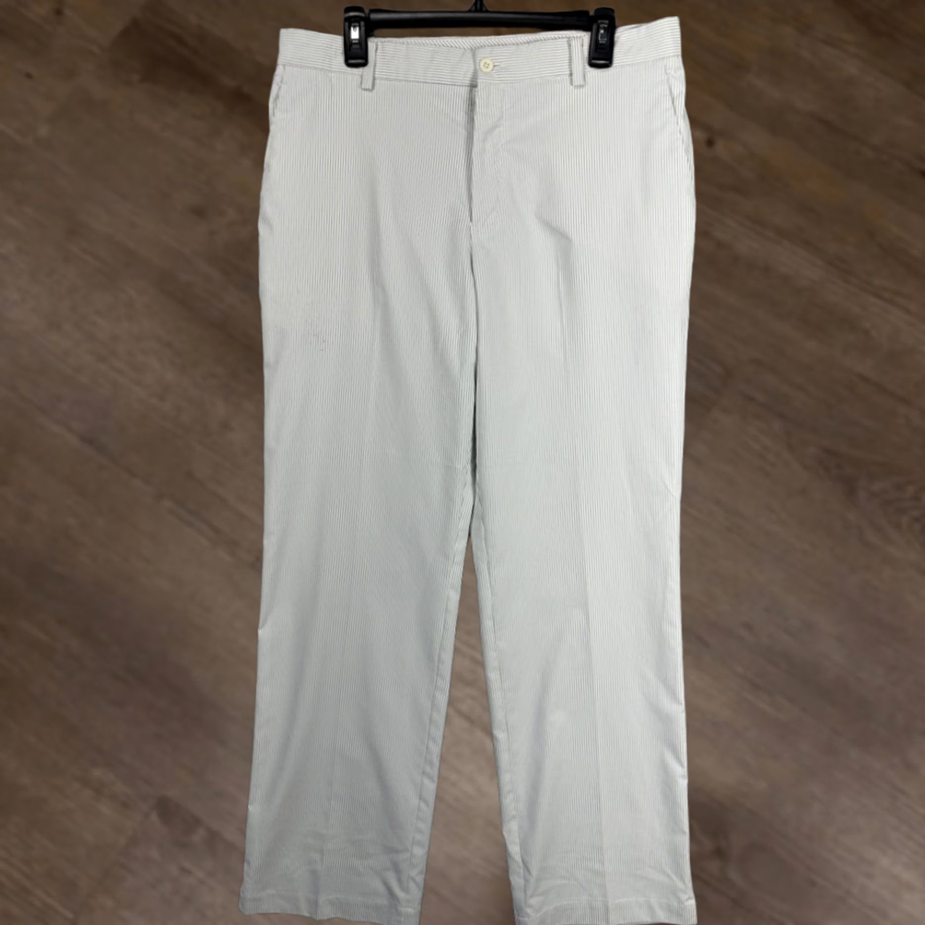Nike Nike Dri-Fit Golf Chino Pants Mens 34X32 Gray White Striped Flat Front Stretch Size US 34 / EU 50 - 1 Thumbnail