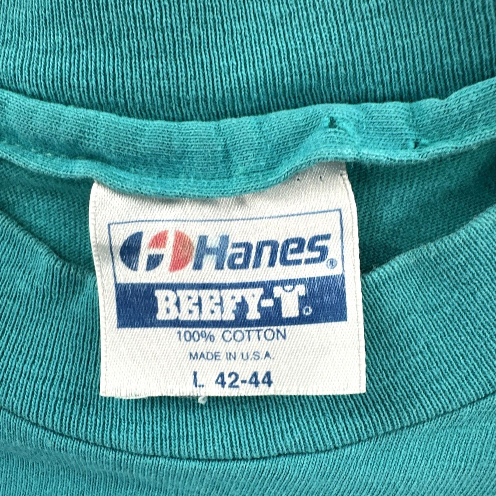 Hanes VINTAGE Hanes Beefy-T Shirt Mens L Green 90s Crew Neck Short Sleeve Made In USA Size US L / EU 52-54 / 3 - 7 Thumbnail
