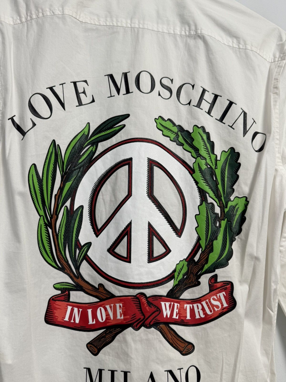 Moschino Love Moschino Button Up Shirt White Logo Size US M / EU 48-50 / 2 - 12 Thumbnail