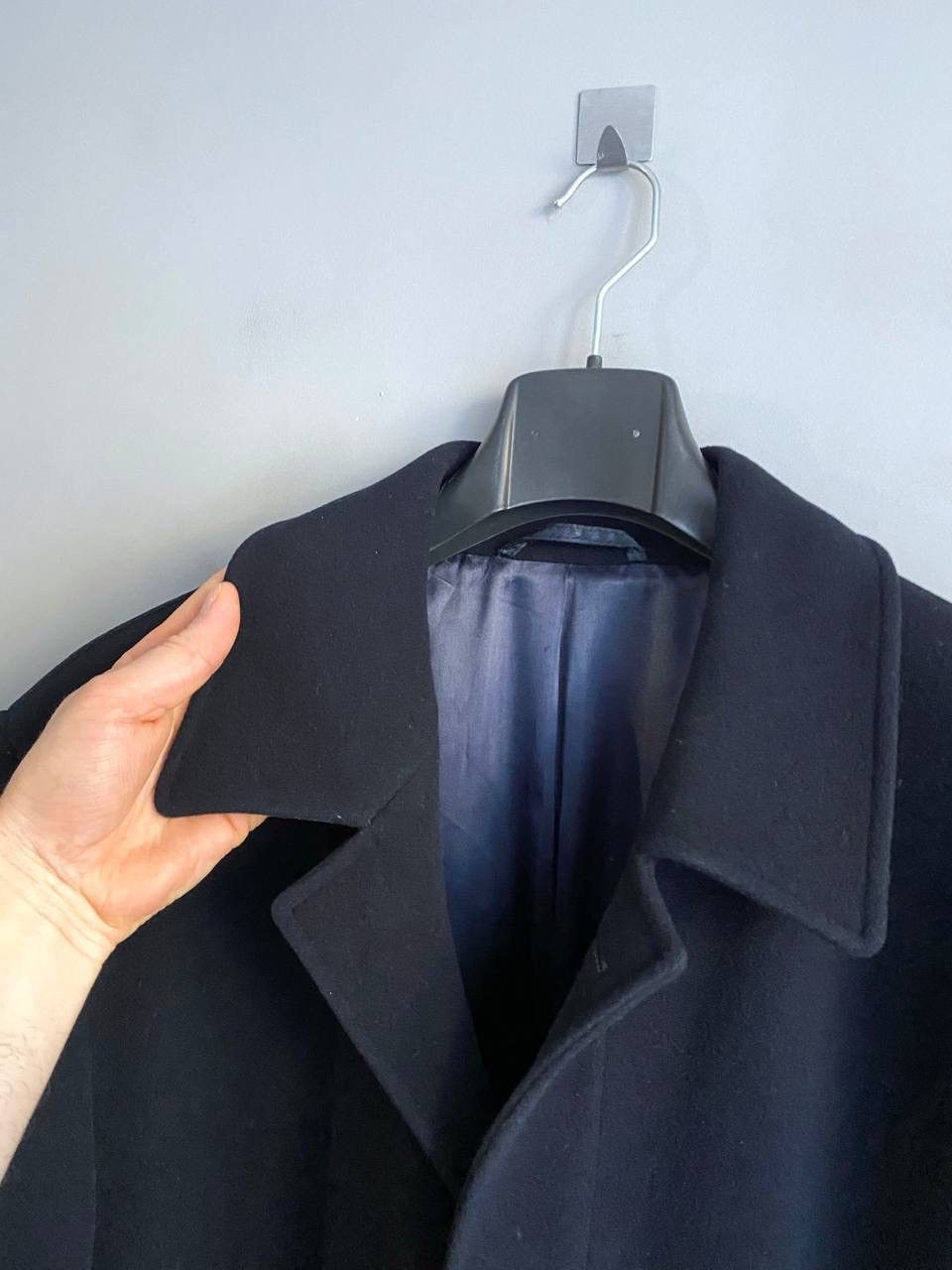 Yves Saint Laurent Yves Saint Laurent Wool/Cashmere Dark Blue Men's Coat, 52/L Size US L / EU 52-54 / 3 - 3 Thumbnail