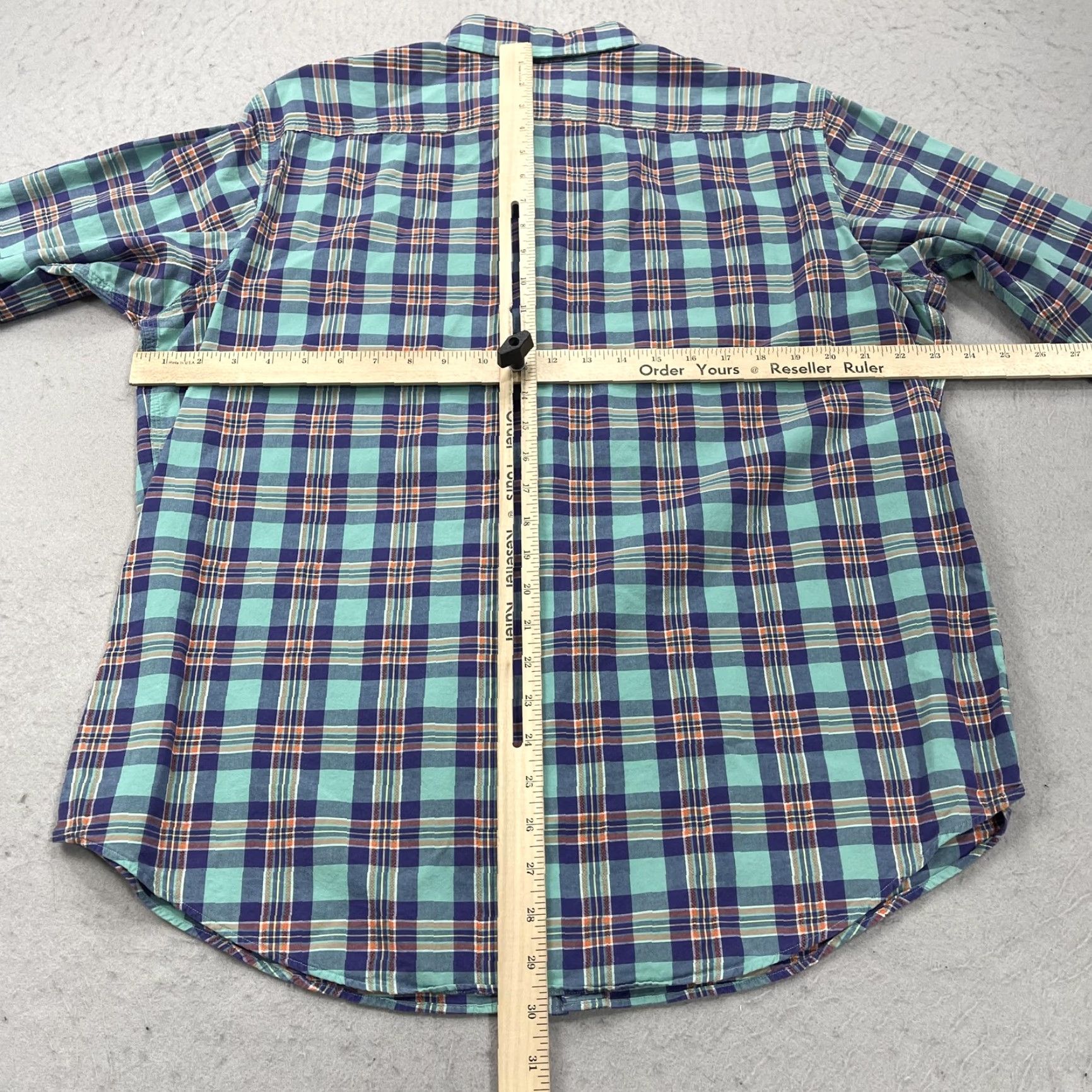 Polo Ralph Lauren Polo Ralph Lauren Shirt Mens XL Green Blue Plaid Cotton Casual Button-Up Short Sleeve Not Short Sleeve Size US XL / EU 56 / 4 - 7 Thumbnail