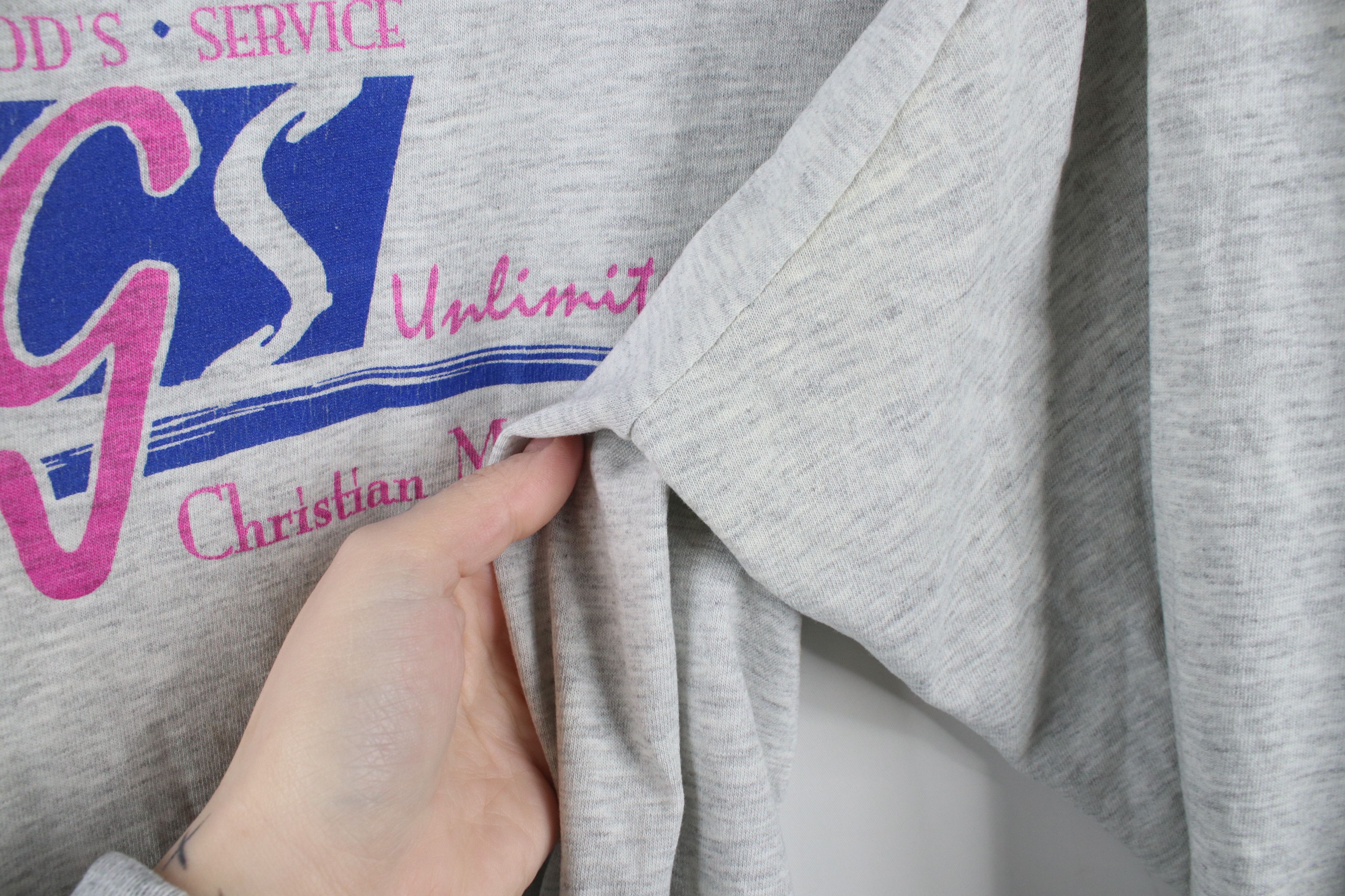 Vintage Vintage 90s Gods Service Christian Media Long Sleeve T-Shirt Size L / US 10 / IT 46 - 6 Thumbnail