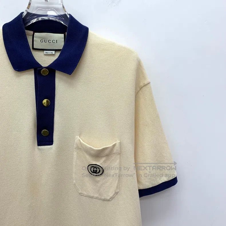 Gucci Gucci Beige logo embroidered cotton lapel single-breasted Size US M / EU 48-50 / 2 - 3 Thumbnail