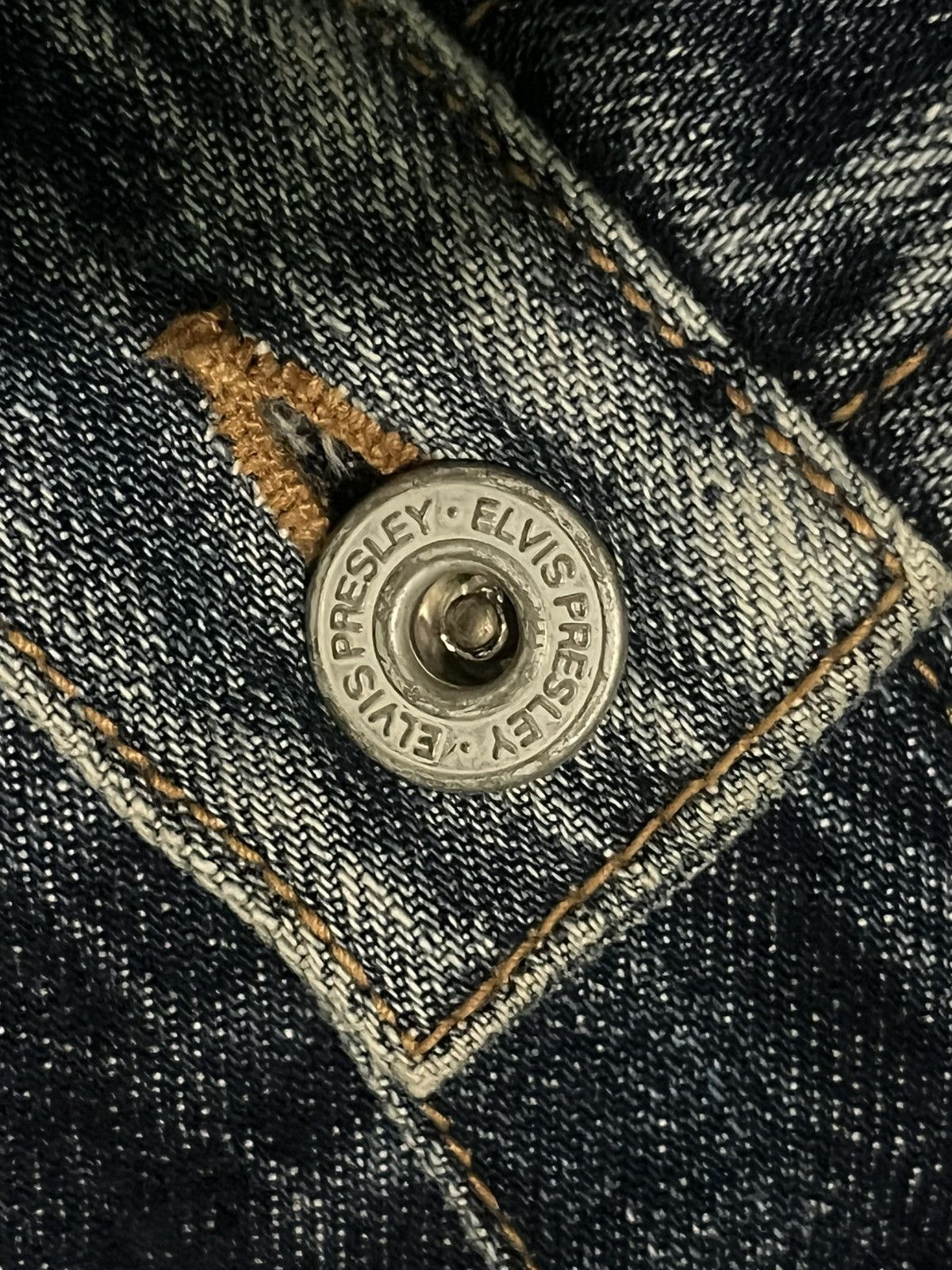 Japanese Brand × Vintage ⚡️Vintage⚡️Elvis Presley The King Of Rock Bleached Blue Jeans Size US 32 / EU 48 - 5 Thumbnail