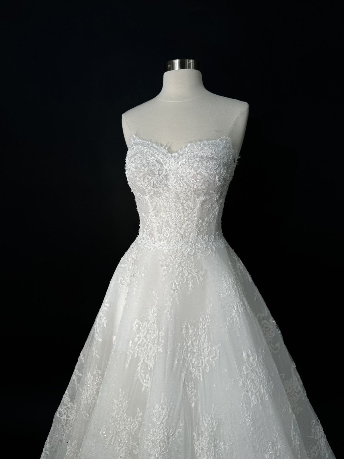 Other Preloved US 8-10 Anna Augusta French corded lace Bridal Gown Size L / US 10 / IT 46 - 3 Thumbnail