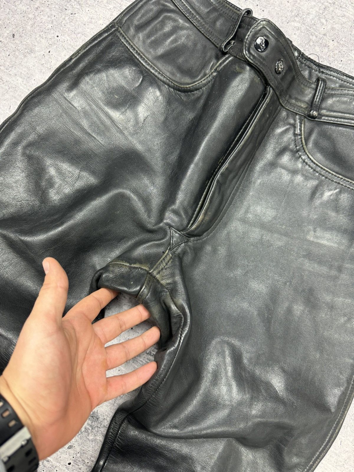 Genuine Leather × Vintage Vintage 90’s Y2K Style Casual Cowboy Genuine Leather Pants Size US 30 / EU 46 - 9 Thumbnail
