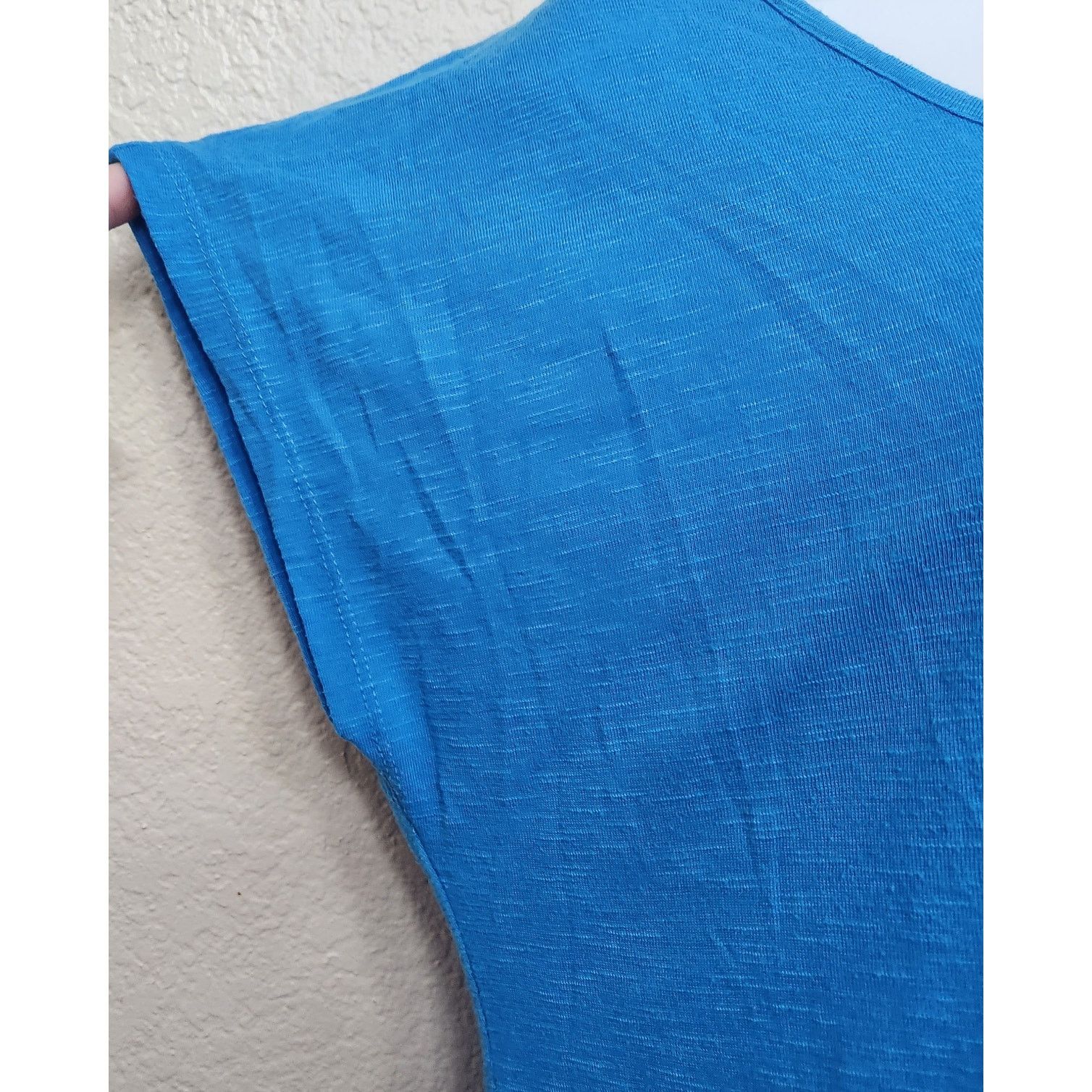 Other Cato Blue Slub Knit Dolman Short Sleeves Top Large Stretch Size L / US 10 / IT 46 - 2 Thumbnail