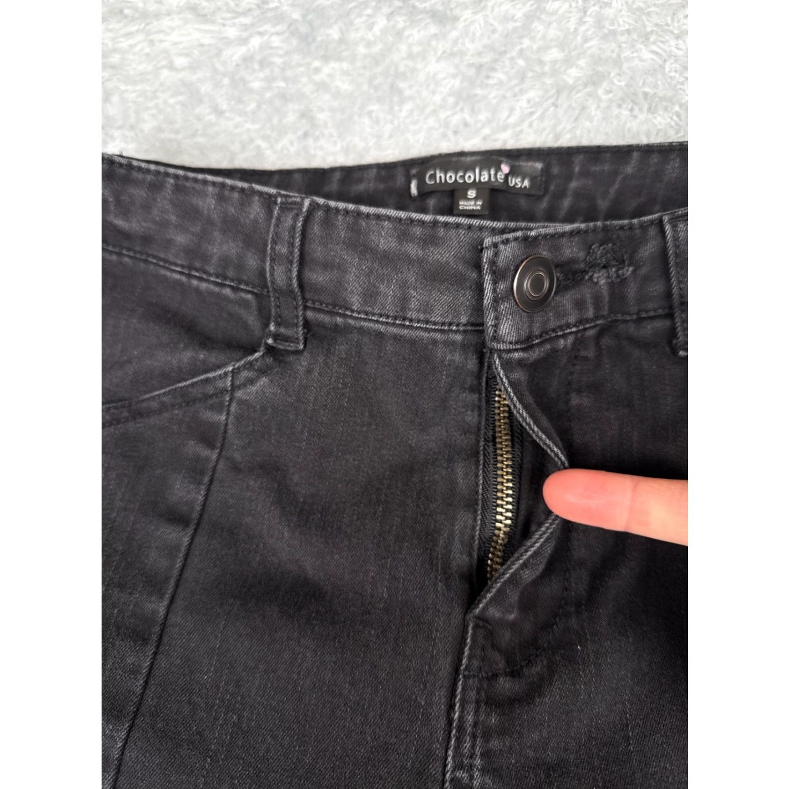 Vintage Dollhouse Womens Jeans Slim Fit Black Skinny Cargo 26x25 Size 26" / US 2 / IT 38 - 5 Thumbnail
