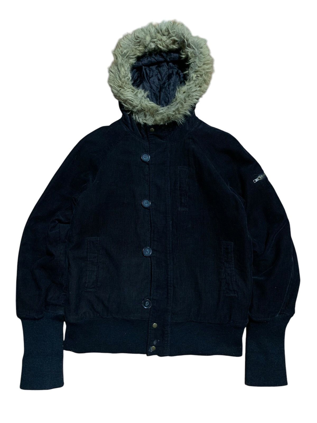 Crazy About Anything corduroy fur hoodie jacket LGB style