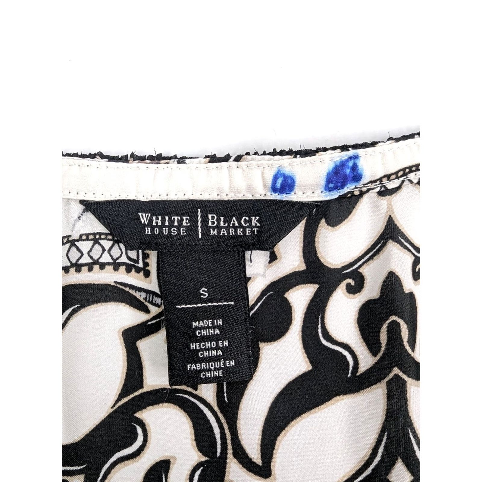 White House Black Market White House Black Market Blouse Floral Short Sleeve Satin Off-the-Shoulder Small Black Womens Blouse Size S / US 4 / IT 40 - 7 Thumbnail
