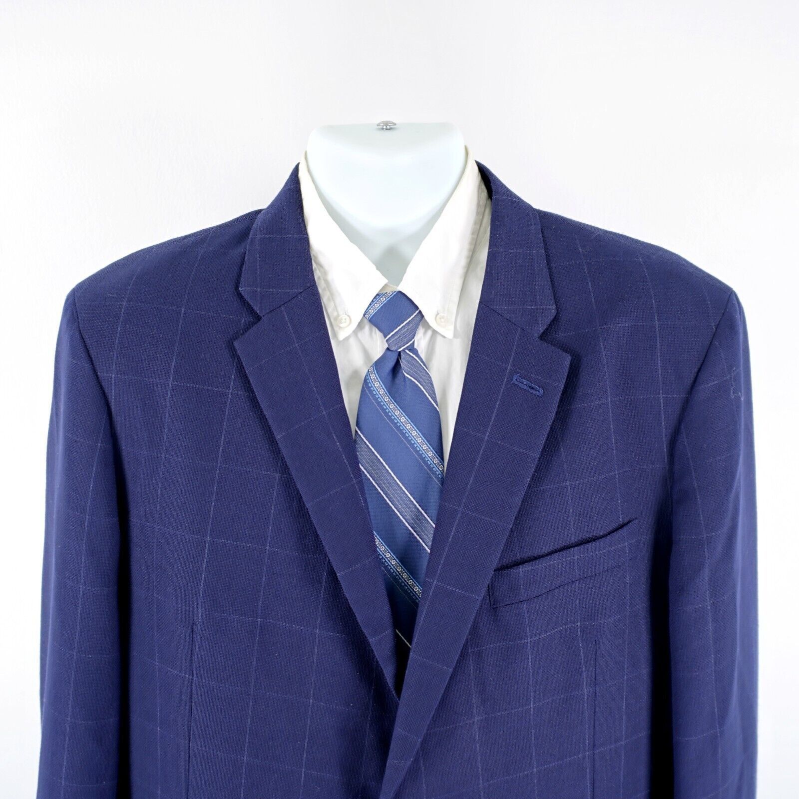 Tommy Hilfiger Tommy Hilfiger Blue Wool Polyester Unconstructed Shoulder Wi Size 42R - 1 Thumbnail