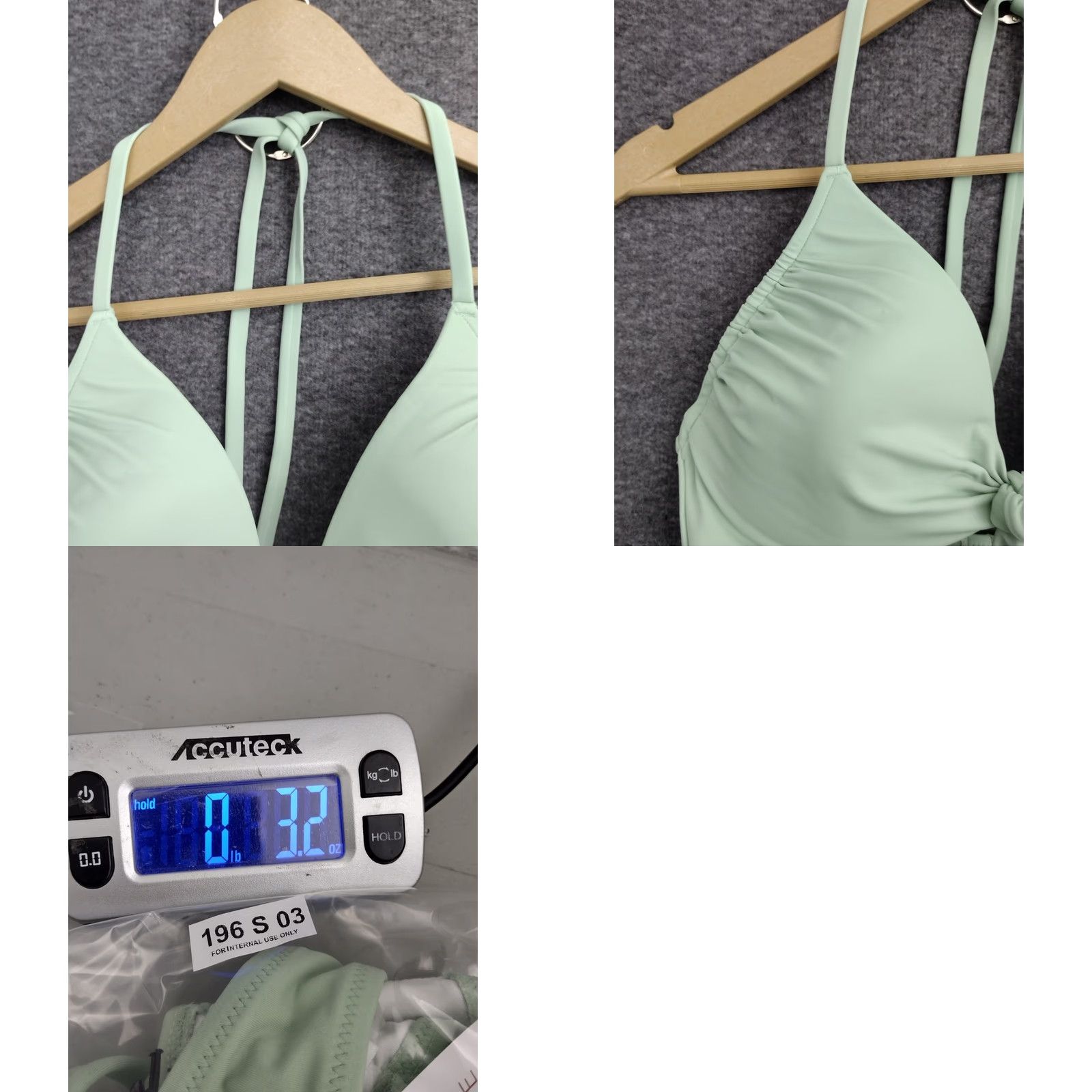 Vintage Shade & Shore Bikini Top Green Front Tie Spaghetti Padded Lined Size 36B Adult Women Size XS / US 0-2 / IT 36-38 - 8 Thumbnail