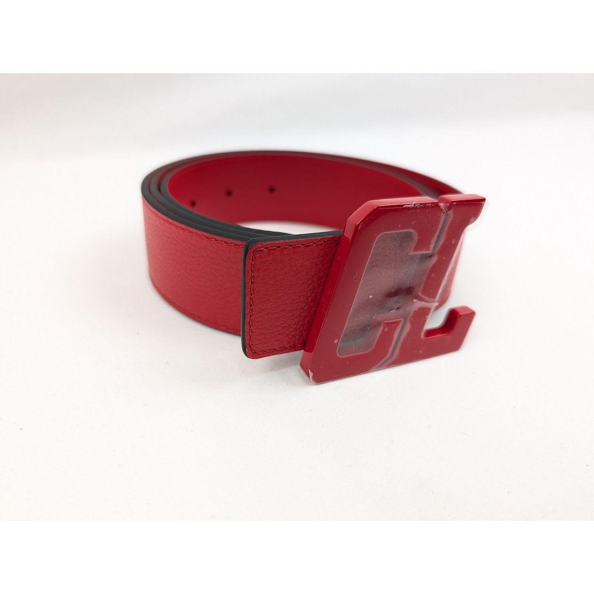 Christian Louboutin o1rshd1 Size: 100 / Calf Happy Rui CL Logo Belt in Loubi Size 38 - 2 Thumbnail