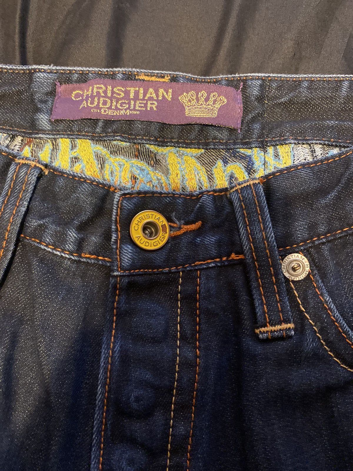 Christian Audigier Rare Virgin Mary jeans size 33X32 Size US 33 - 6 Thumbnail