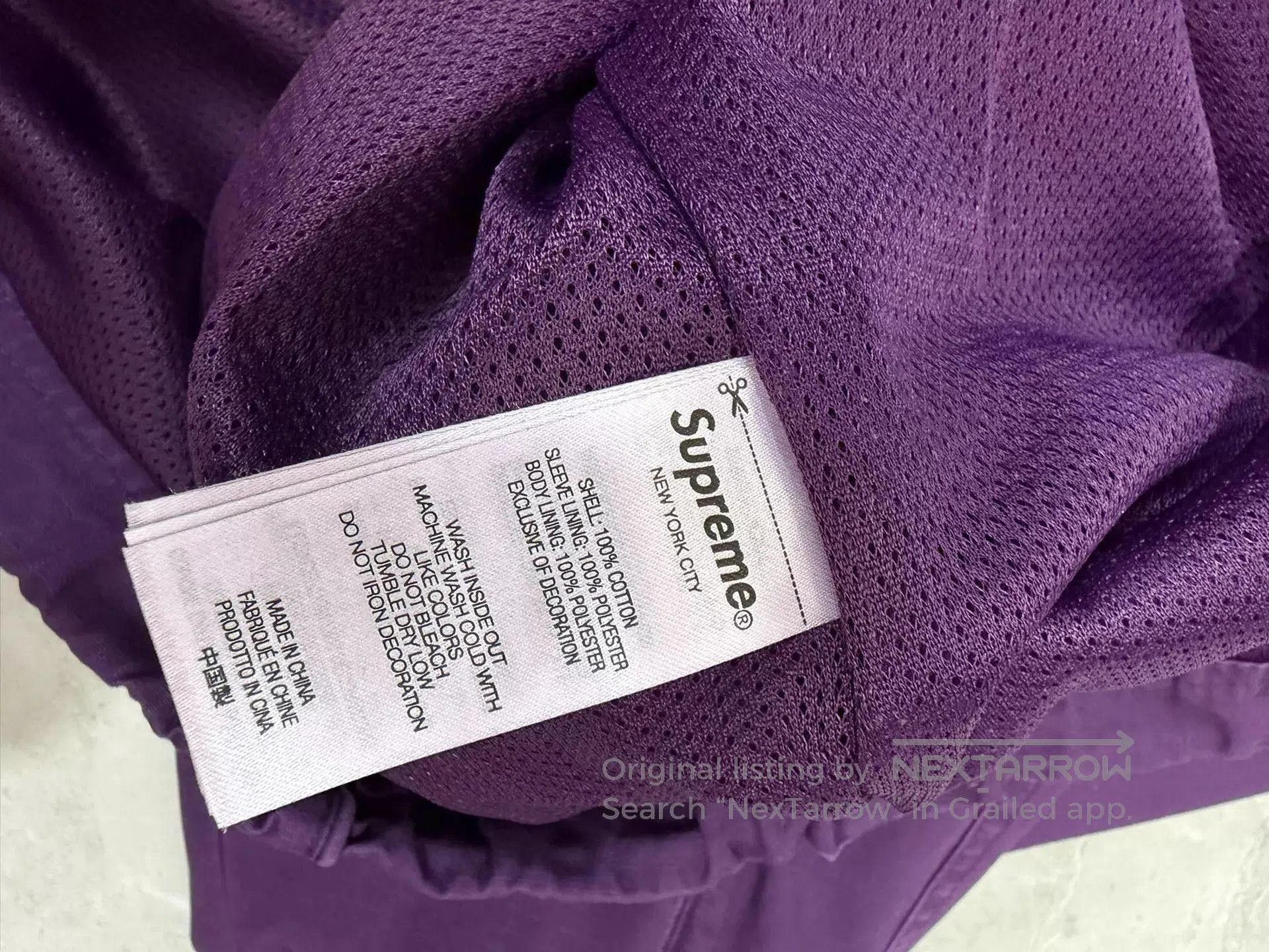 Supreme Purple Zip-Up Light Jacket Size M. Size US M / EU 48-50 / 2 - 4 Thumbnail