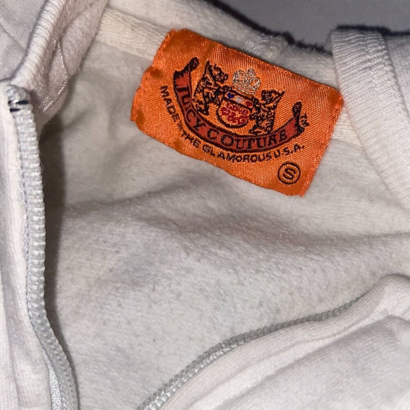 Juicy Couture Y2K Vintage Juicy Couture White Cotton Full Zip Hoodie Size S / US 4 / IT 40 - 8 Thumbnail