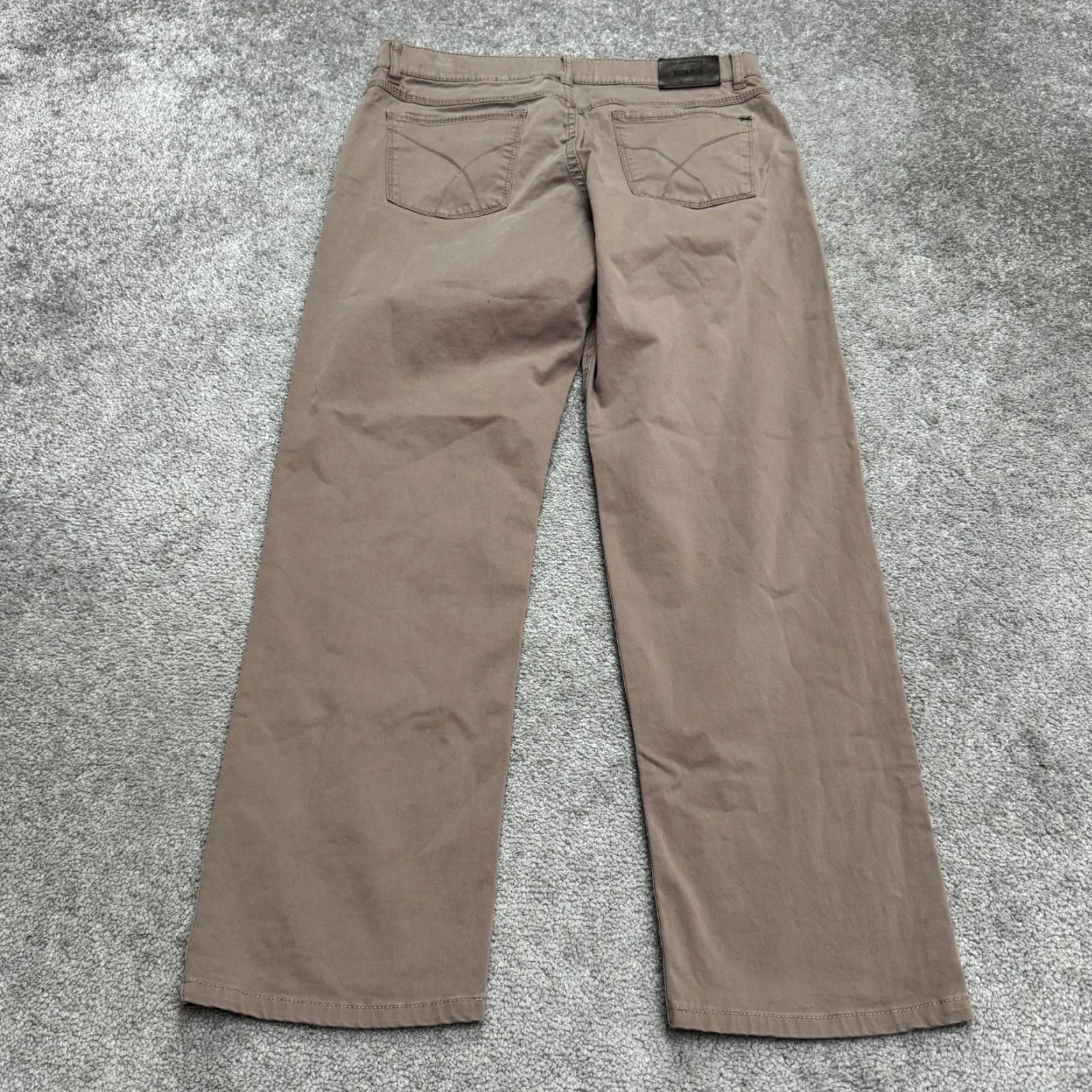 Vintage Branx Chino Pants Mens 33x28 Brown Corduroy 5-Pocket Flat Front Casual Straight Leg Size US 33 - 2 Thumbnail