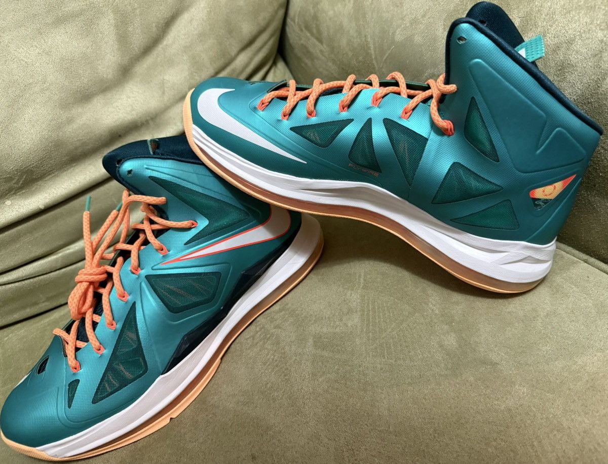 Nike Nike LeBron X (10) “Miami Dolphins” mid-top sneakers NEW 12 Size US 12 / EU 45 - 1 Thumbnail