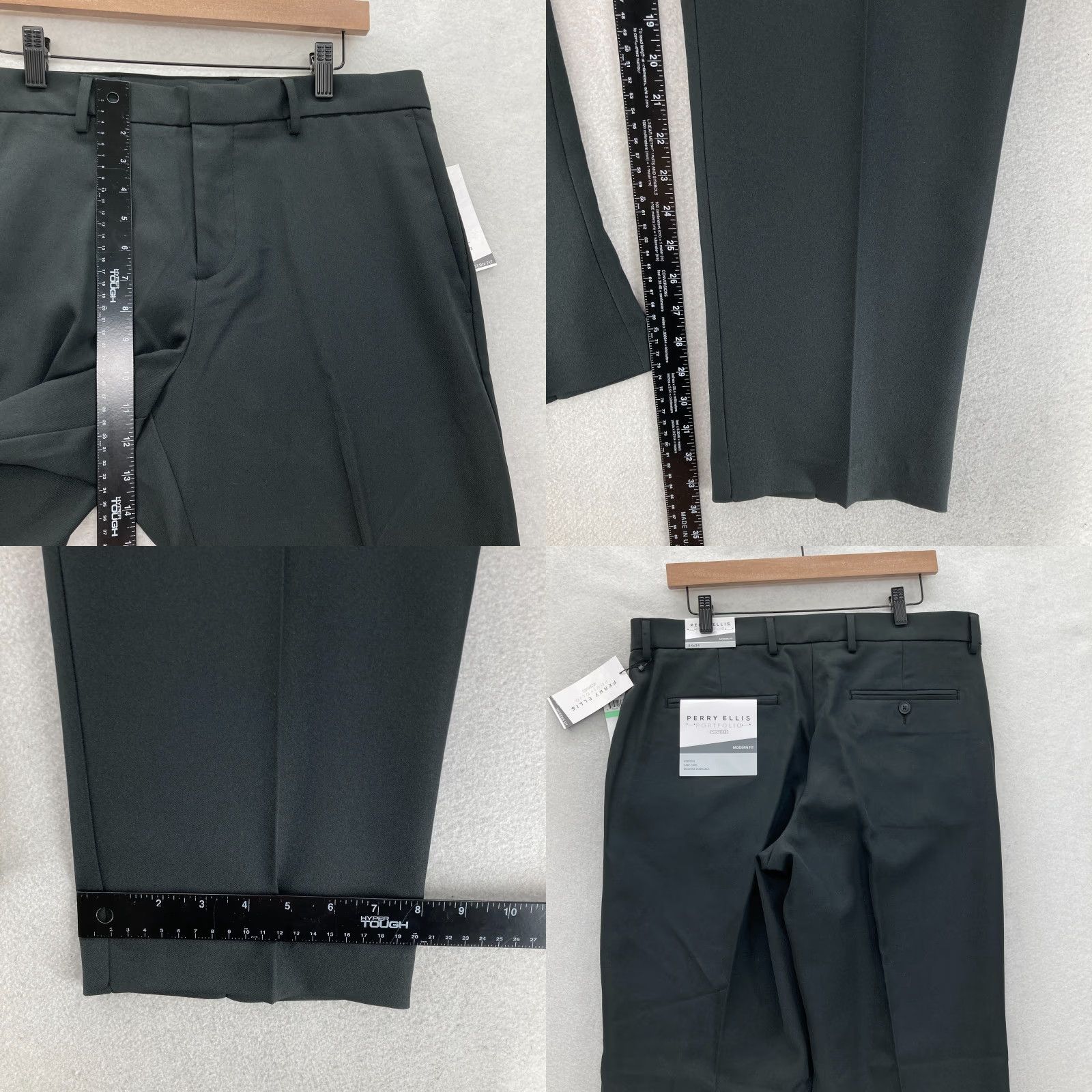 Perry Ellis Perry Ellis Portfolio Essential Dress Pants Mens 34x34 Modern Fit Black Stretch Dress Pants Mens 34 Black Stretch Size US 34 / EU 50 - 8 Thumbnail