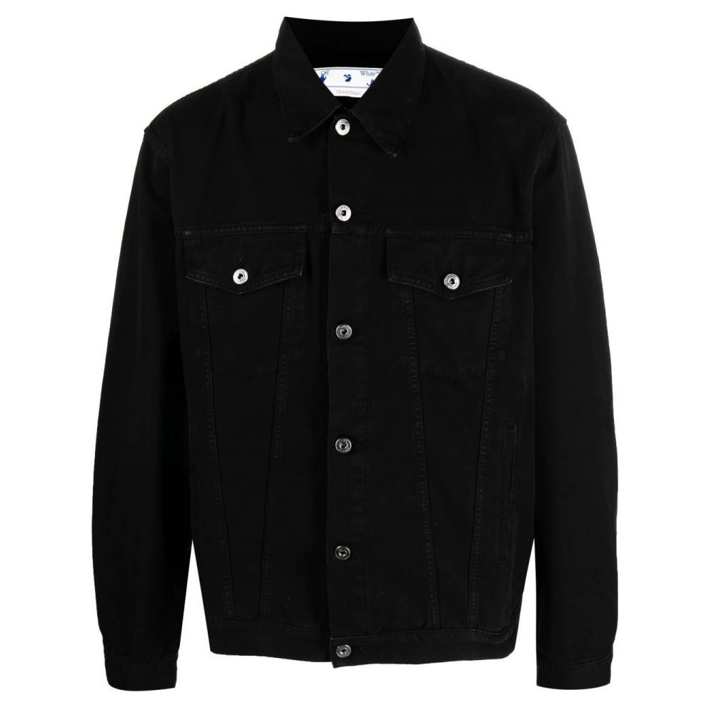 image of Off White O1Mle0424 Long-Sleeve Denim Jacket In Black, Men's (Size XS)