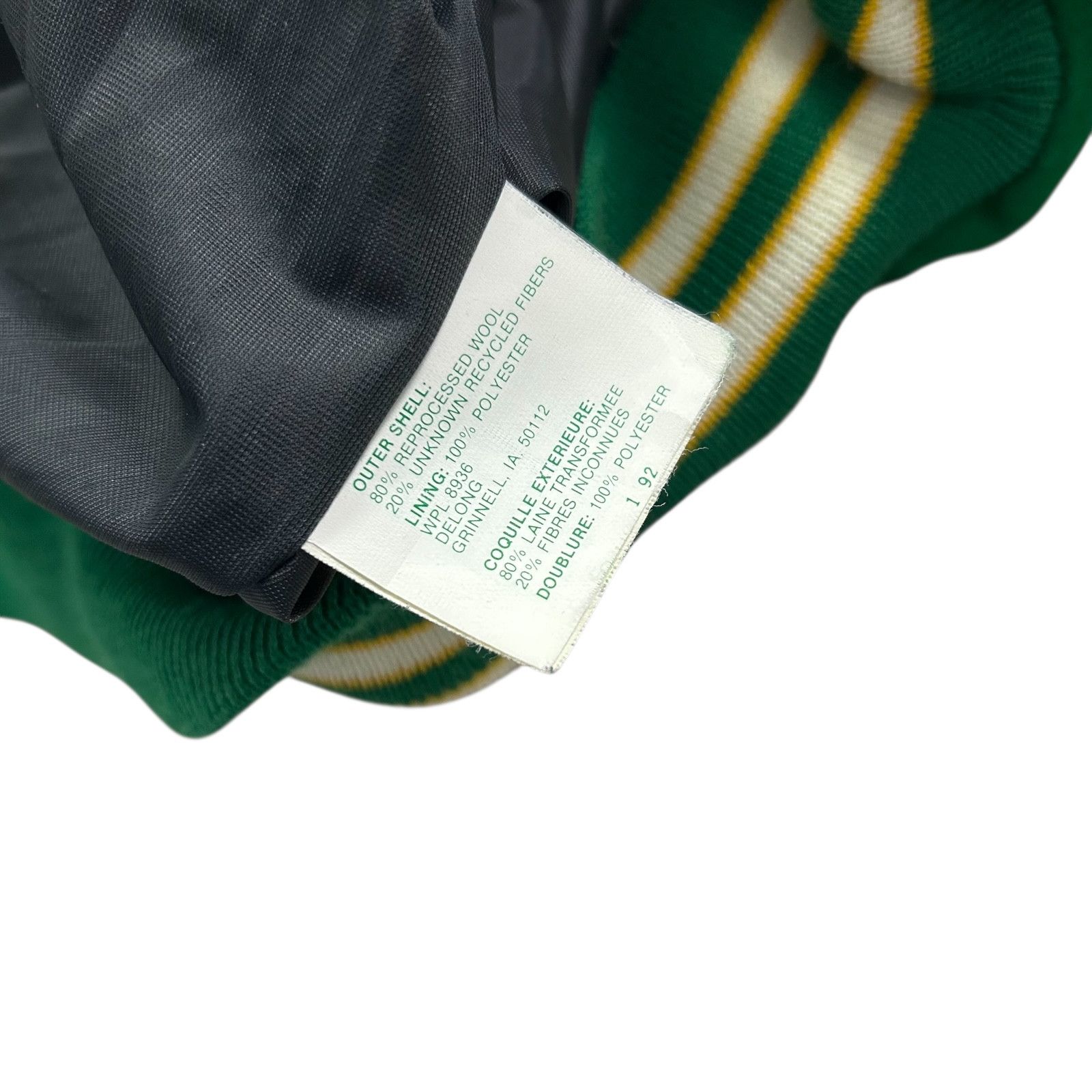 NBA VTG 90s BOSTON CELTICS DELONG VARSITY WOOL LEATHER JACKET Size US L / EU 52-54 / 3 - 8 Thumbnail