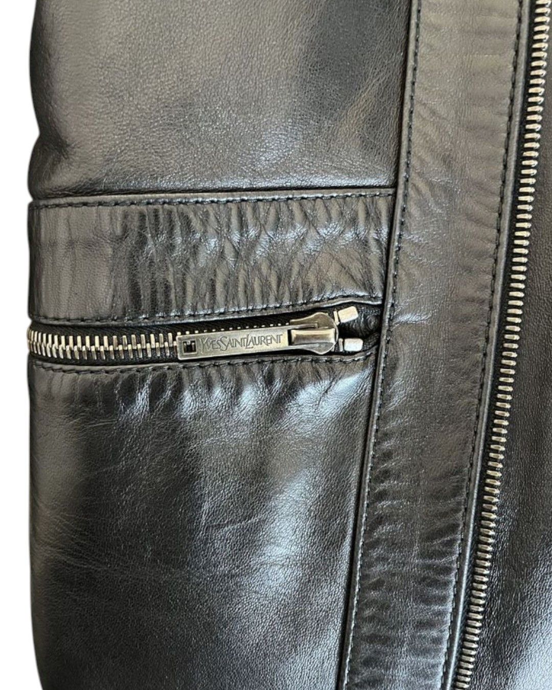 Yves Saint Laurent 90'S ARCHIVE BY HEDI SLIMANE CAFE RACER LEATHER BIKER JACKET Size US M / EU 48-50 / 2 - 5 Thumbnail