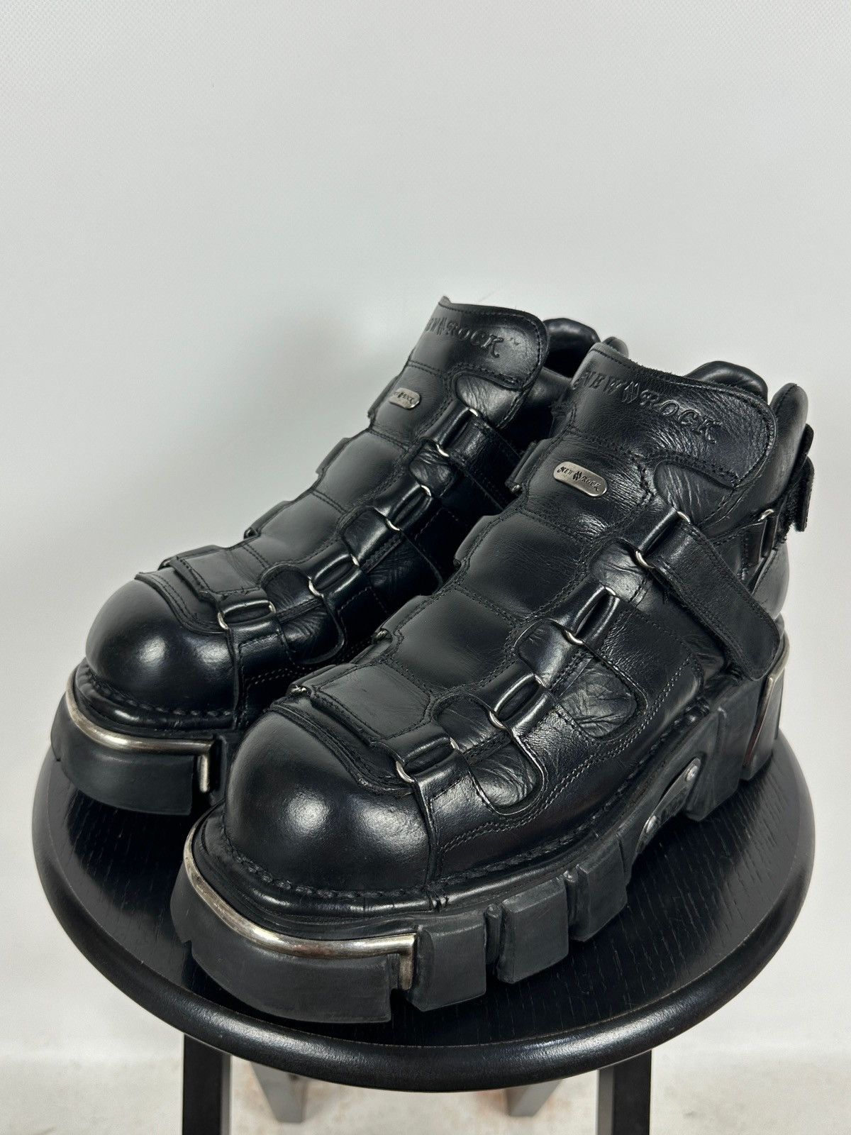 New Rock Vintage New Rock M.283 Terminator E-14 Black Leather Boots Size US 9 / EU 42 - 7 Thumbnail