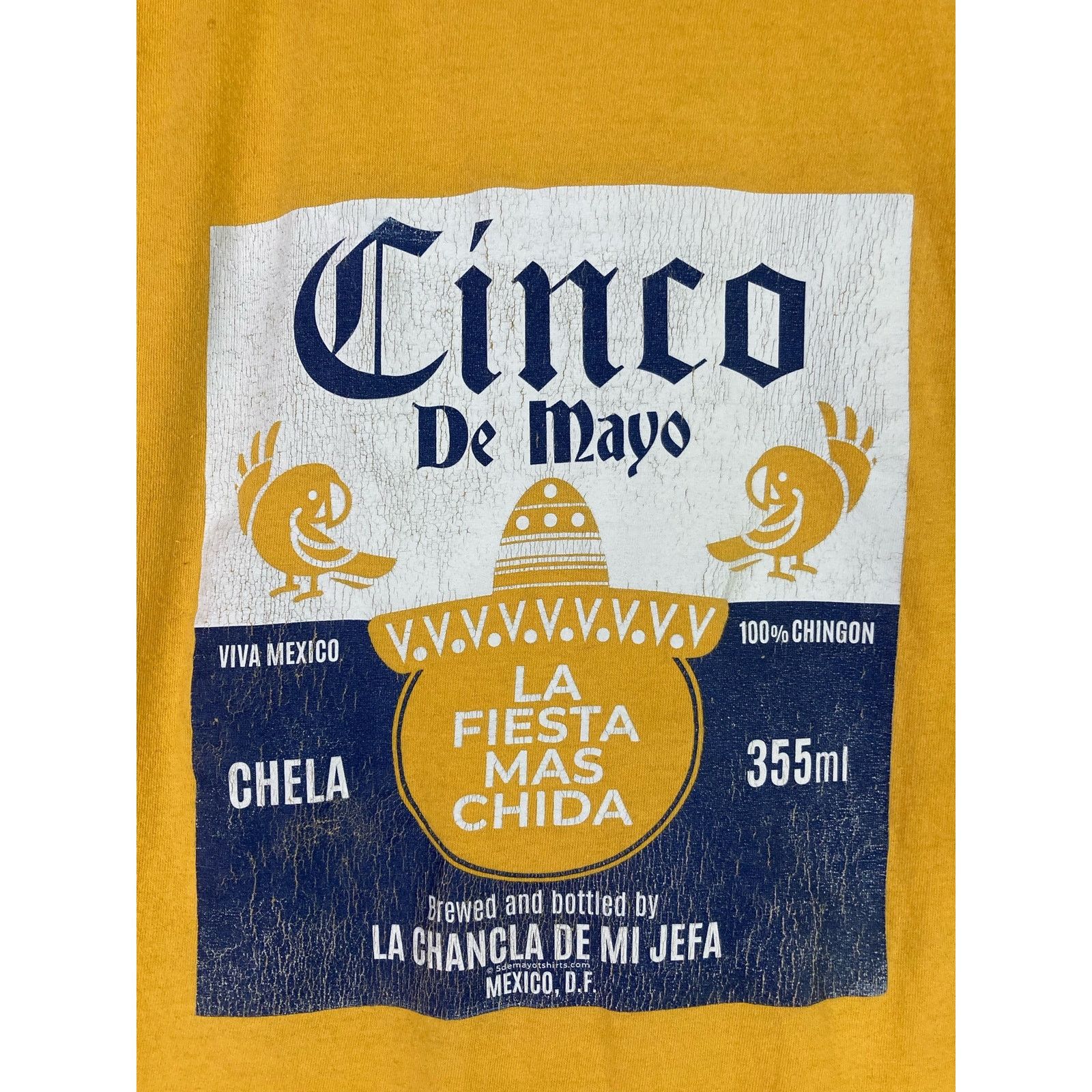Gildan Vintage Cinco De Mayo T-Shirt Yellow Unisex M Graphic Print Size US M / EU 48-50 / 2 - 7 Thumbnail