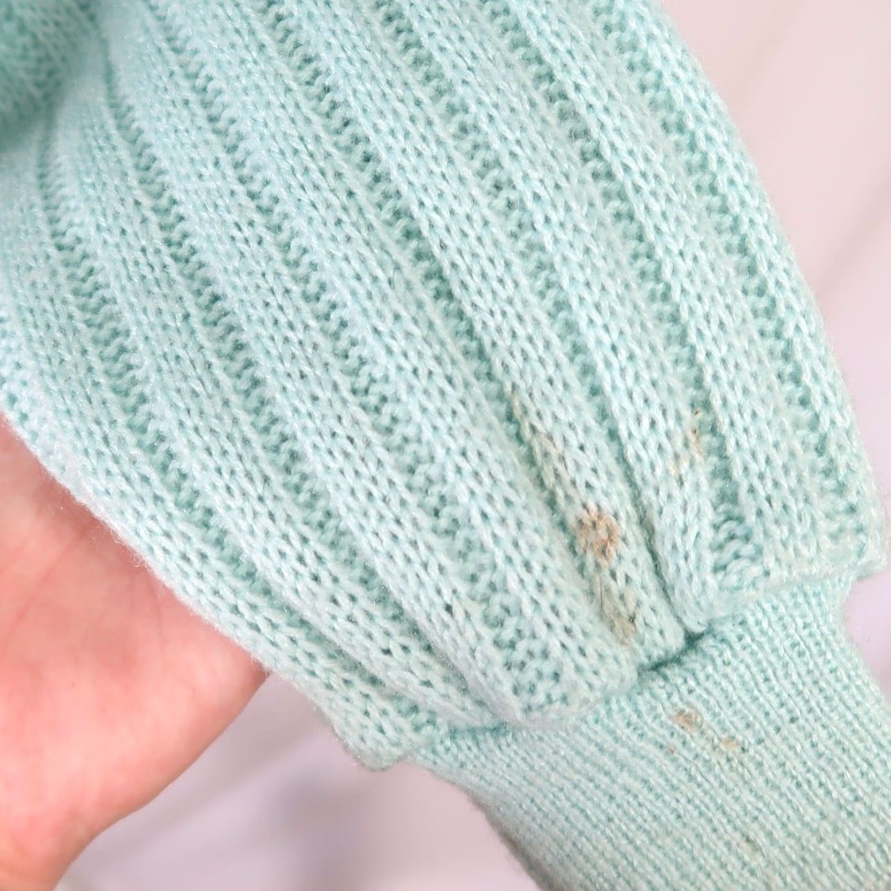 Vintage VINTAGE 80s Mint Green-Blue Floral Embroidered Wool Sweater L Womens Size L / US 10 / IT 46 - 6 Thumbnail