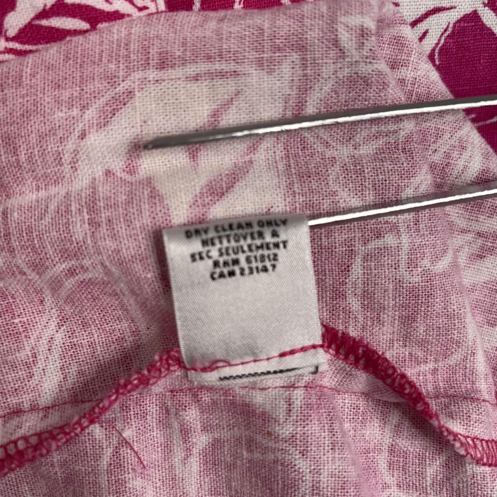 Talbots Talbots Dress Womens 6 Pink Floral Linen Resort Vacation Hawaiian Tropical Shirt Dress Casual Travel Size M / US 6-8 / IT 42-44 - 6 Thumbnail
