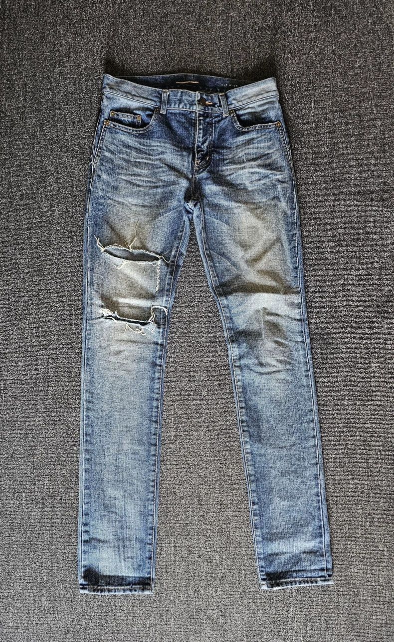 Yves Saint Laurent Saint Laurent D02 Distressed Denim Jeans- Size US 28 / EU 44 - 1 Thumbnail